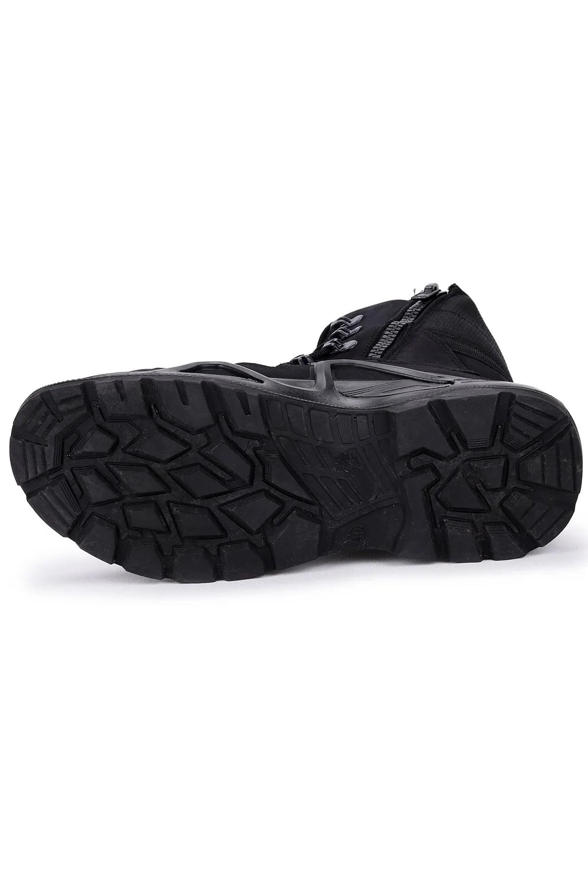 P1491 Hakiki Deri Fermuarlı Avcı Botu Askeri Postal Erkek Bot - Görsel 7