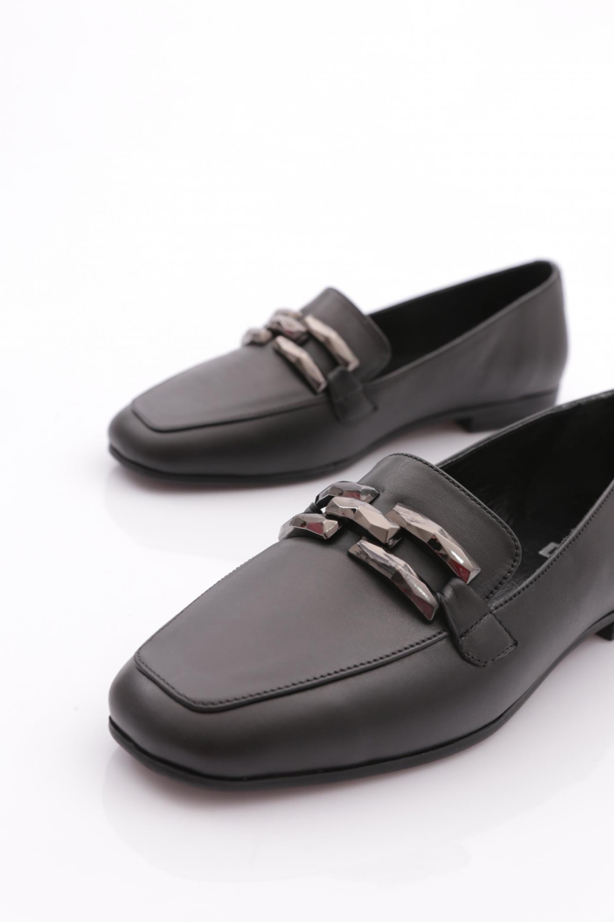 701 Kadin Aksesuarli Loafer Ayakkabi - Görsel 5