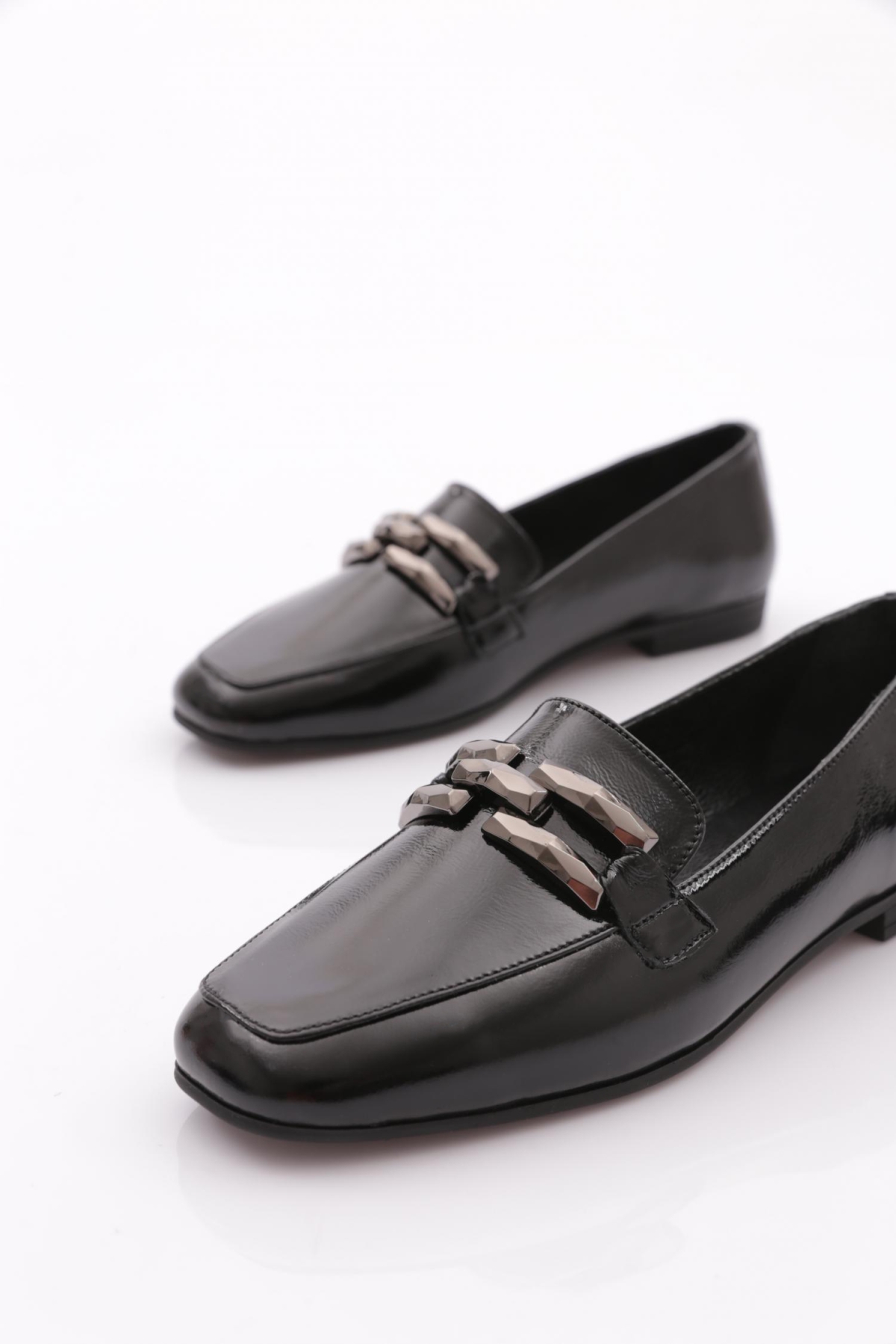 701 Kadin Aksesuarli Loafer Ayakkabi - Görsel 5