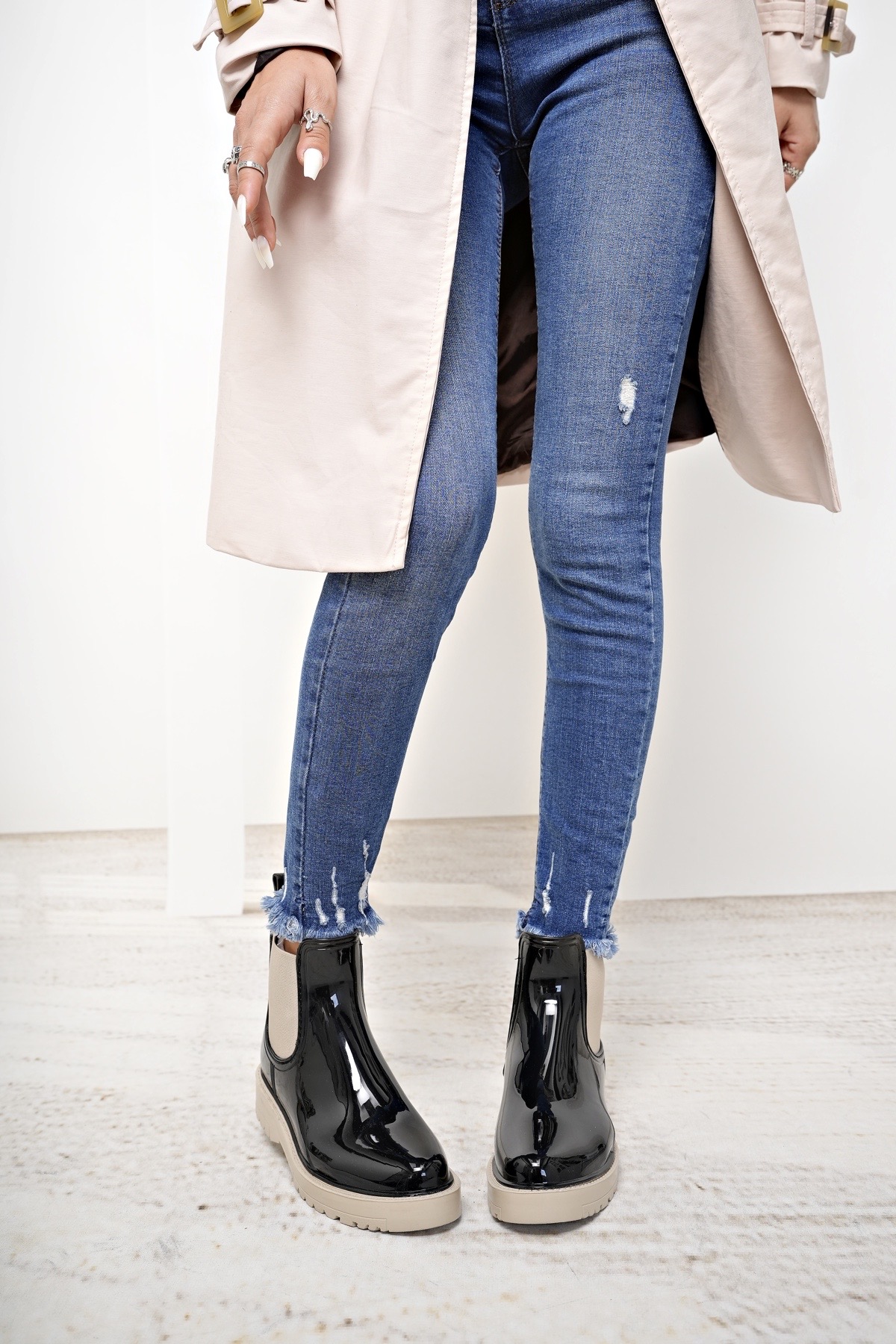 Drizzle Vigor Su Geçirmez Lastikli Kaydırmaz Hafif Taban Kadın Yağmur Botu - Görsel 5