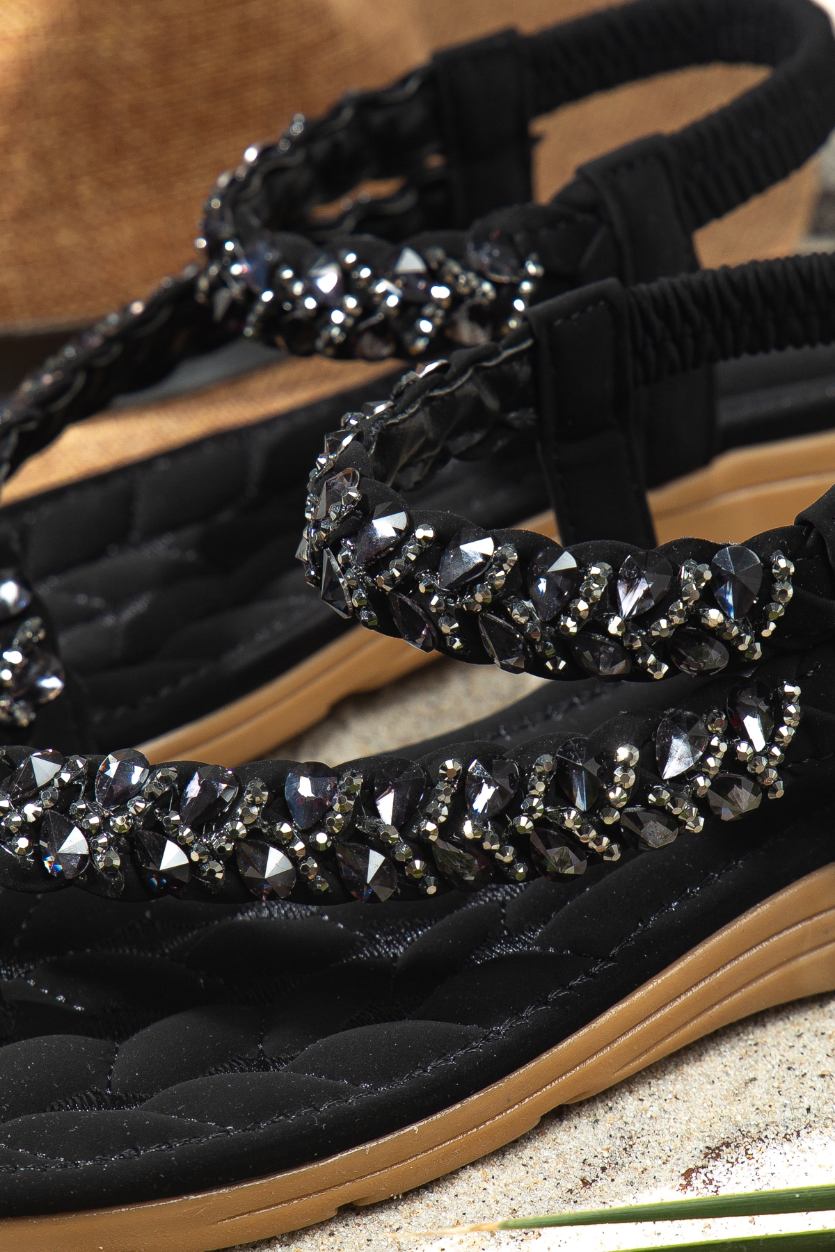 Beauty Anatomik Parmak Arası Taşlı Günlük Kadın Sandalet - Görsel 3