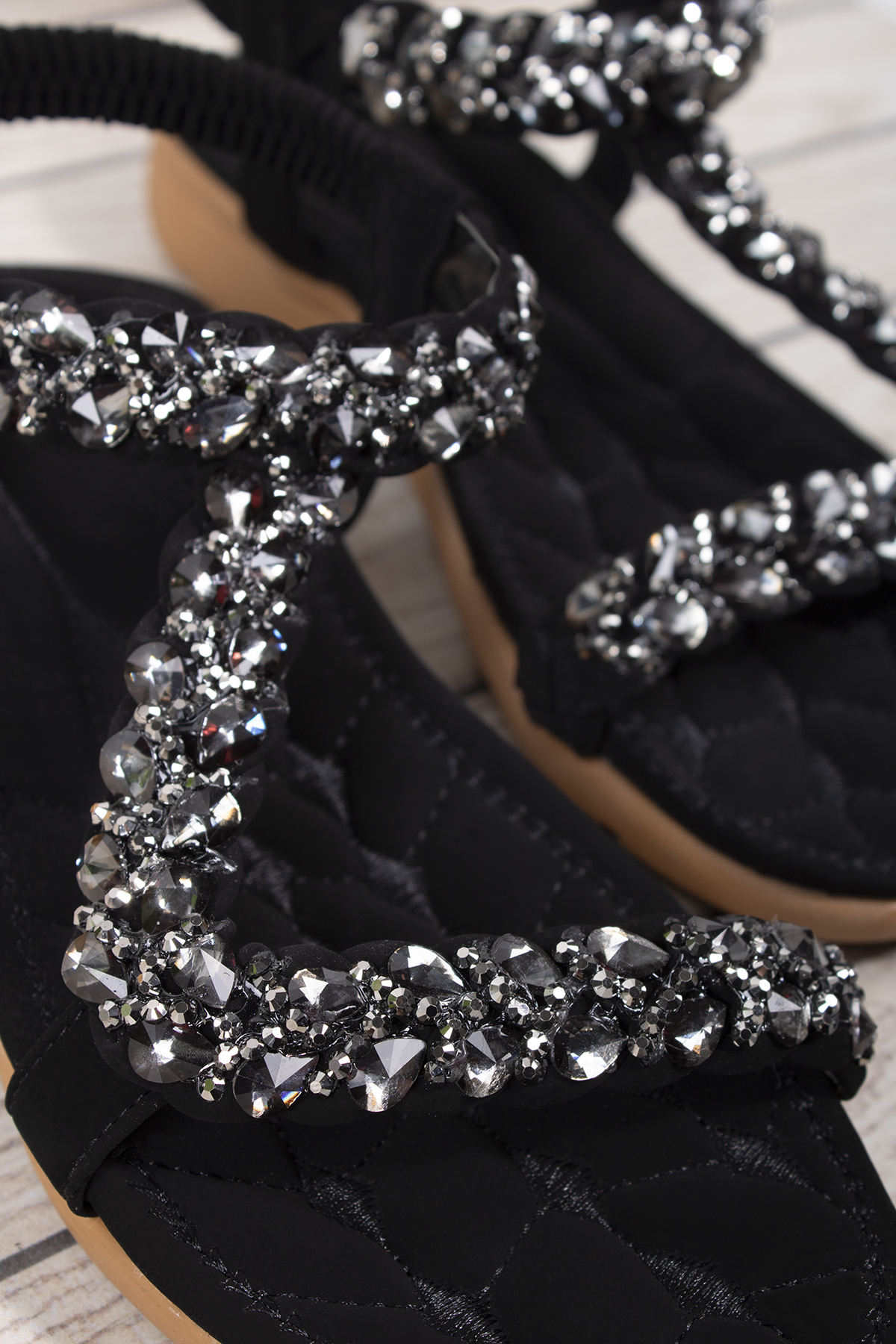 Bety Anatomik Fashion Taşlı Günlük Kadın Sandalet - Görsel 3