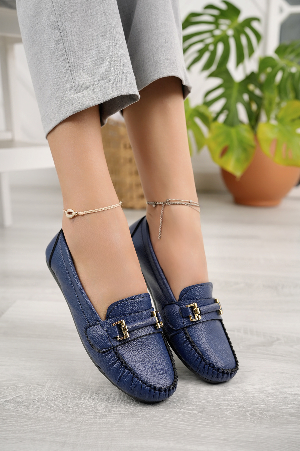 Khayt Khayt Lacivert Daisy Casual Günlük Kadın Babet Ayakkabı | Flo Lacivert - 2. görsel