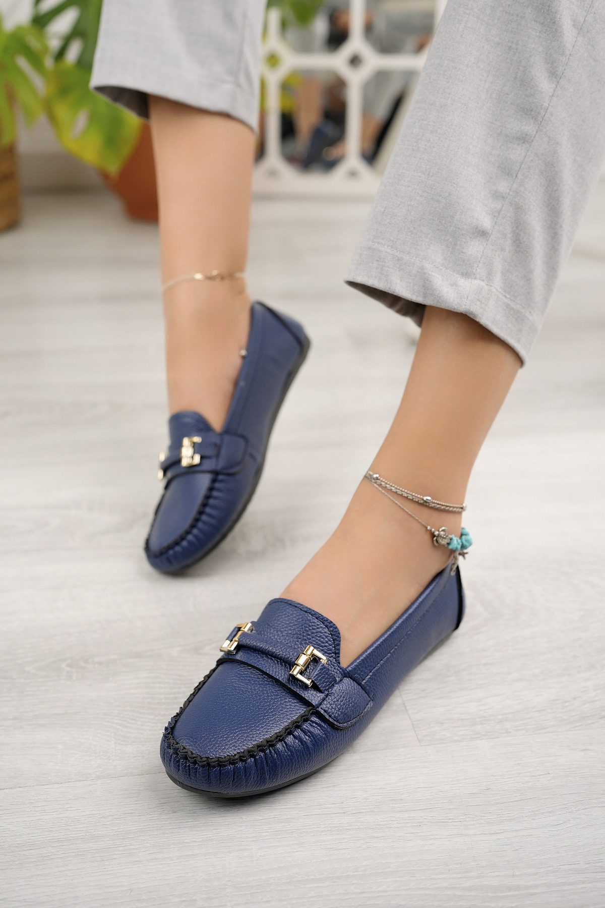 Khayt Khayt Lacivert Daisy Casual Günlük Kadın Babet Ayakkabı | Flo Lacivert - 3. görsel