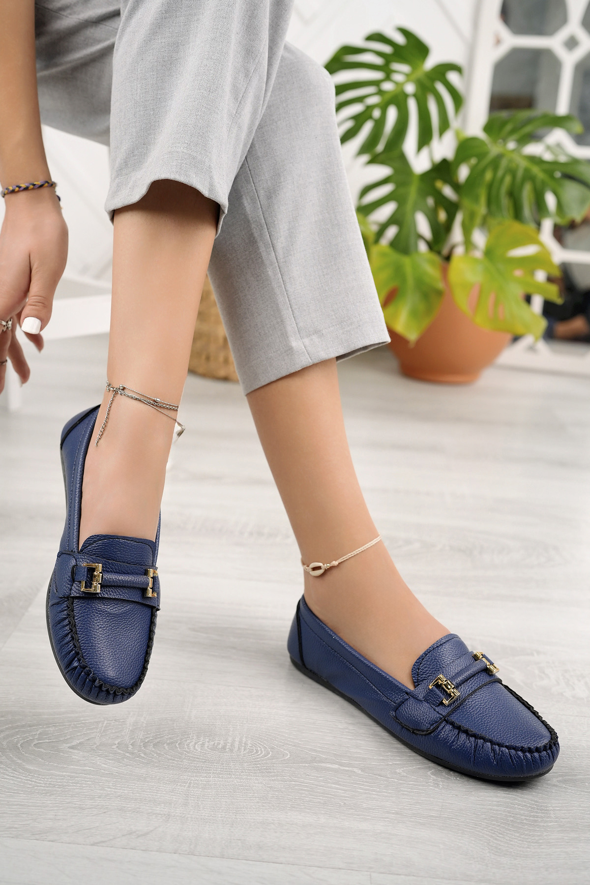 Khayt Khayt Lacivert Daisy Casual Günlük Kadın Babet Ayakkabı | Flo Lacivert - 4. görsel