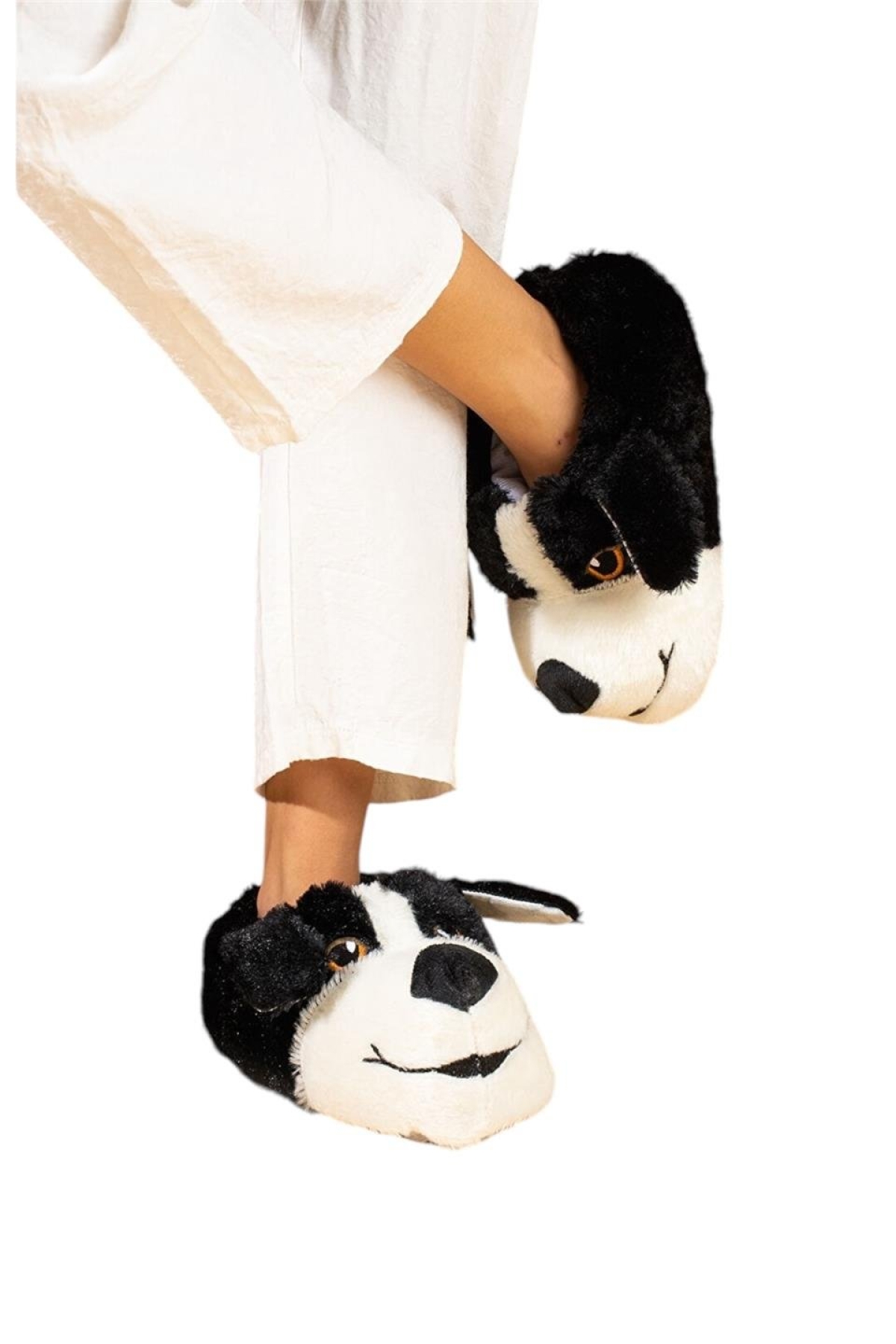 Sevimli Köpek Figürlü Çocuk Panduf SİYAH - Görsel 2