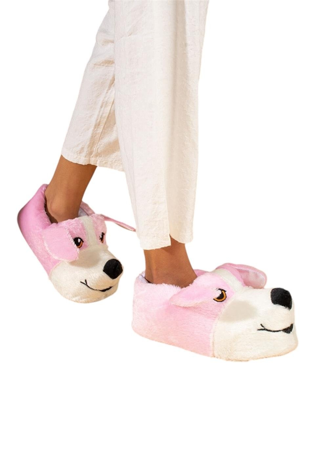 Sevimli Köpek Figürlü Çocuk Panduf PEMBE - Görsel 2