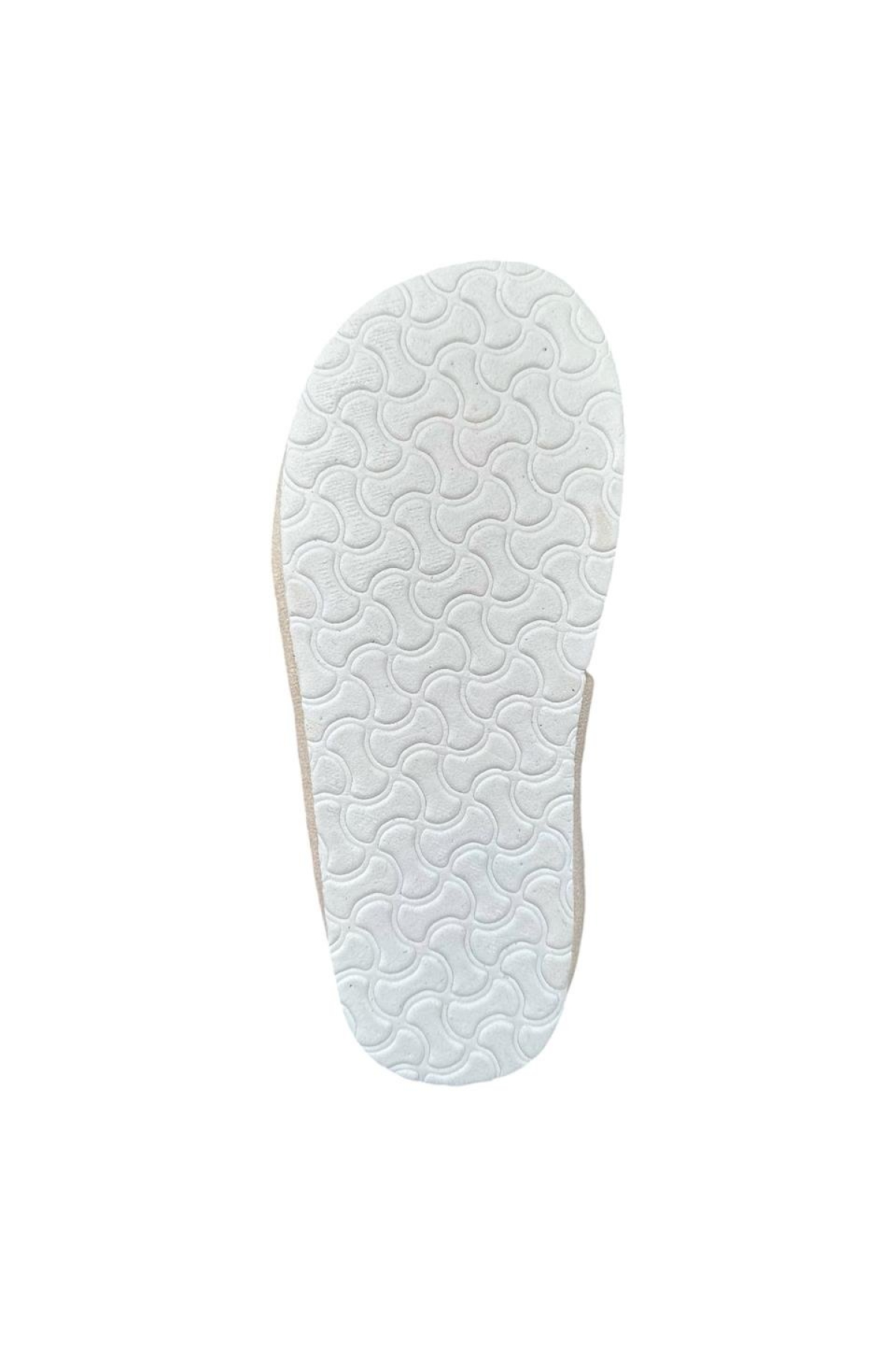 Ultra Hafif Palmiye Desenli Yünlü Ev Ayakkabısı Kadın Panduf BEYAZ - Görsel 6