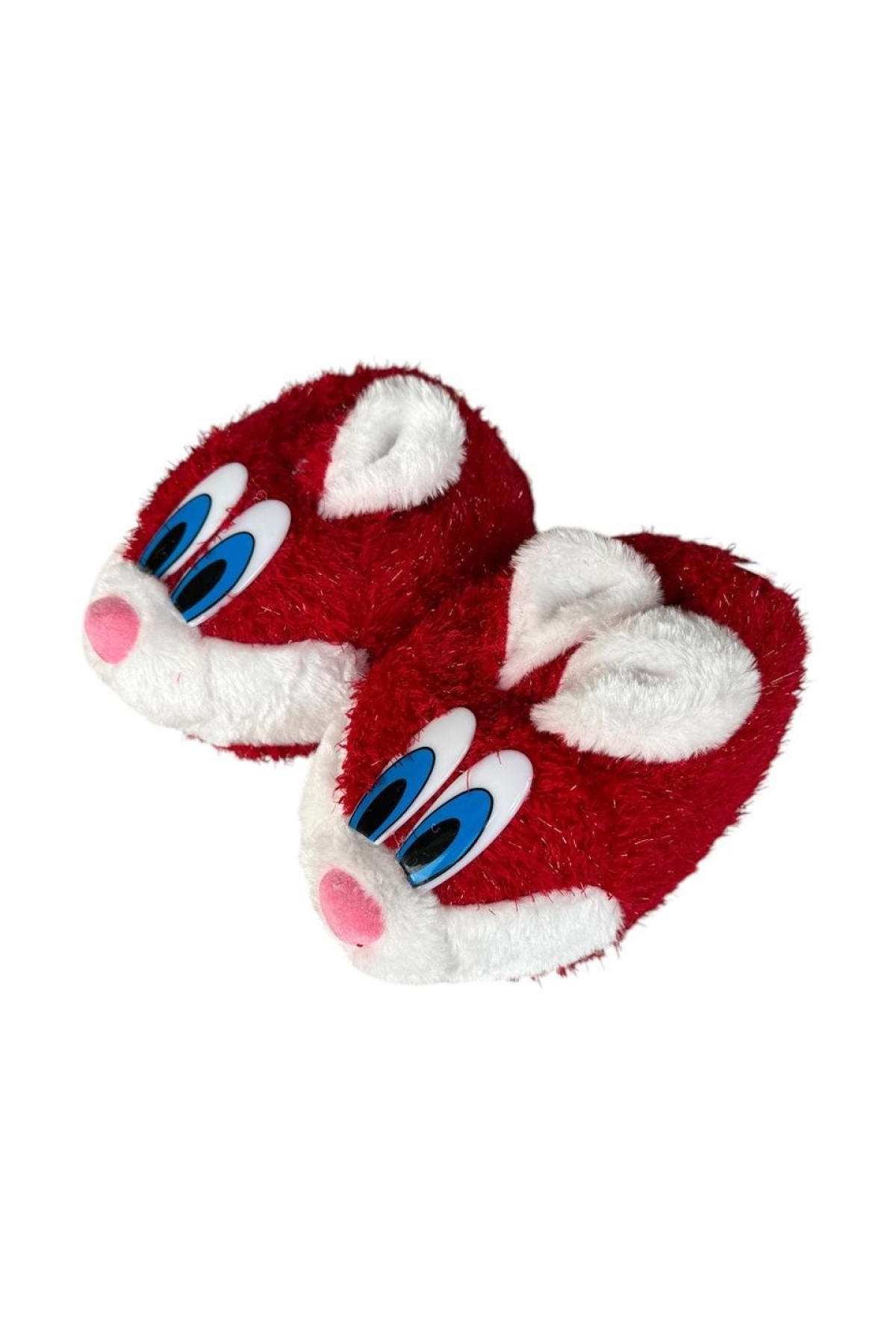 Çocuk Figürlü Panduf Ev Pandufu Ev Ayakkabısı Ev Botu Kreş Okul Ayakkabısı KIRMIZI - Görsel 5