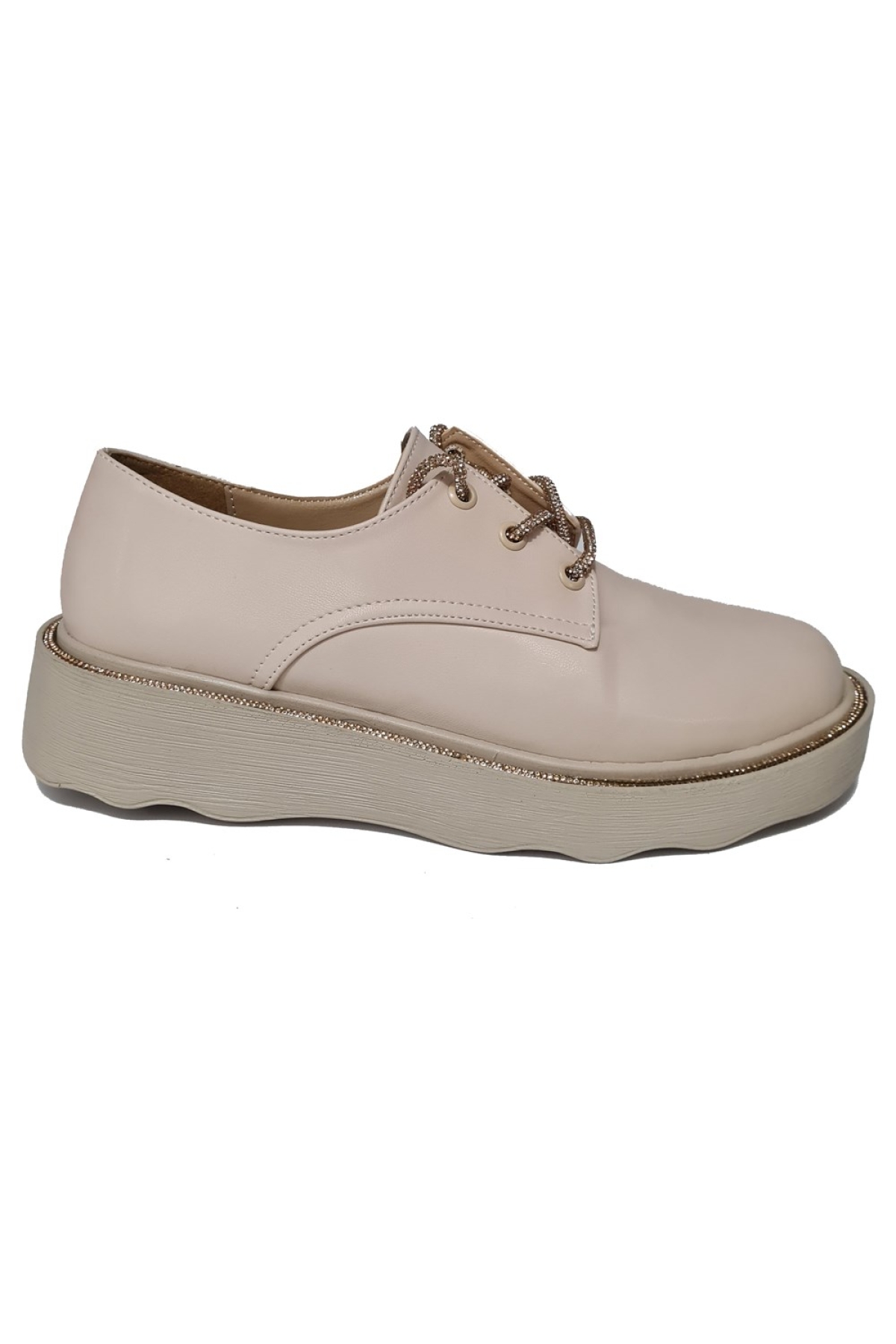 Bağlı Kalın Taban Taşlı Loafer Ayakkabı 702160-z - Görsel 3