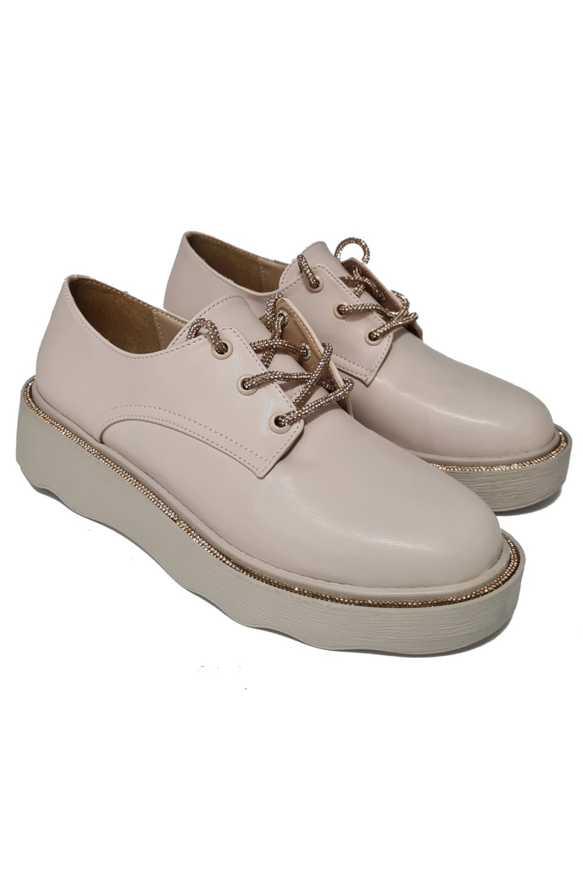 Bağlı Kalın Taban Taşlı Loafer Ayakkabı 702160-z - Görsel 4