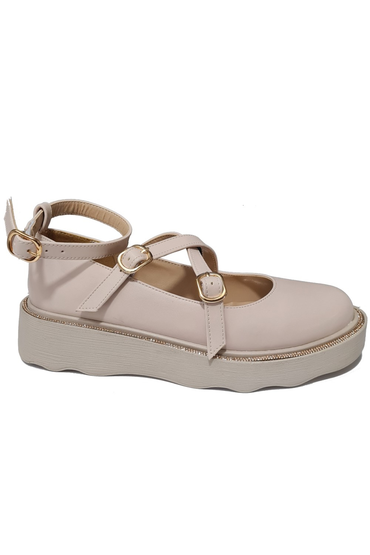 Bilek Bağlı Kalın Taban Taşlı Loafer Ayakkabı 702165-z - Görsel 3