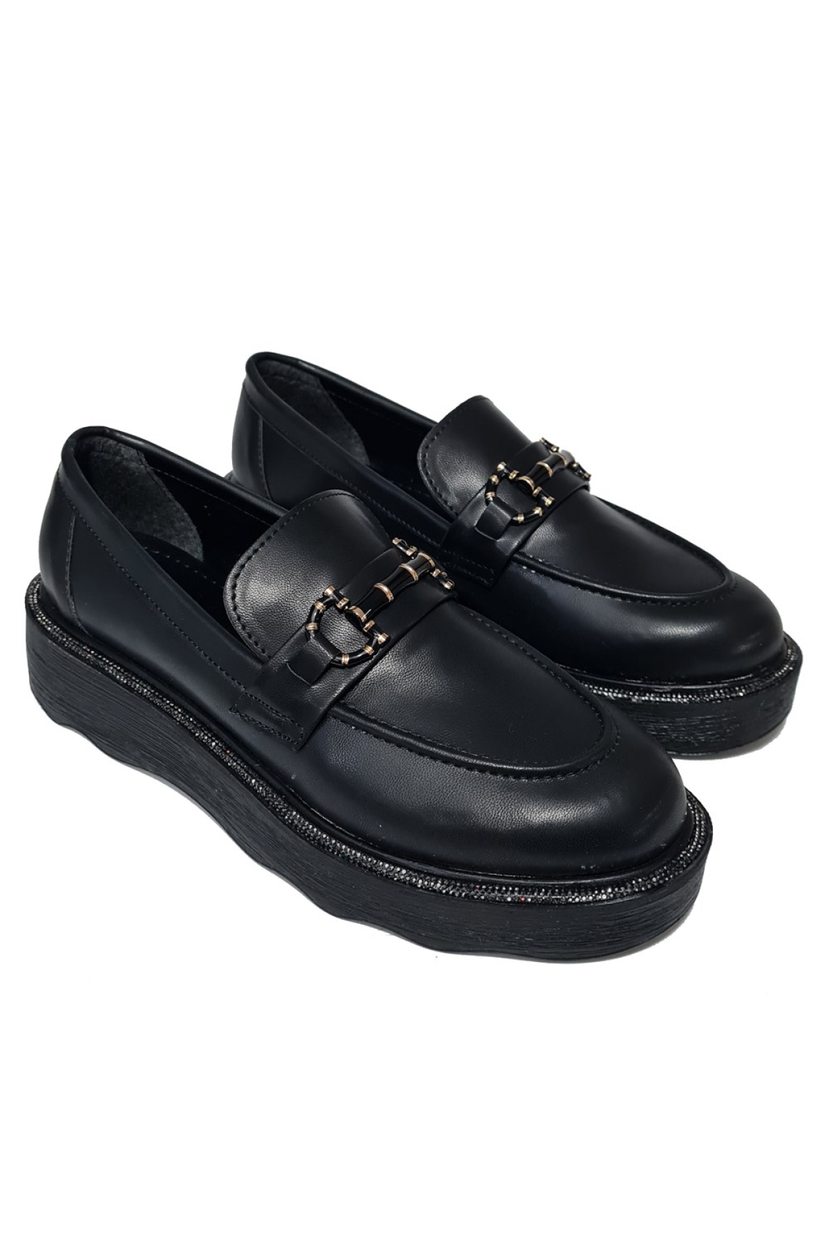 Kalın Taşlı Taban Aksesuarlı Kadın Loafer Ayakkabı 8552606-z - Görsel 2