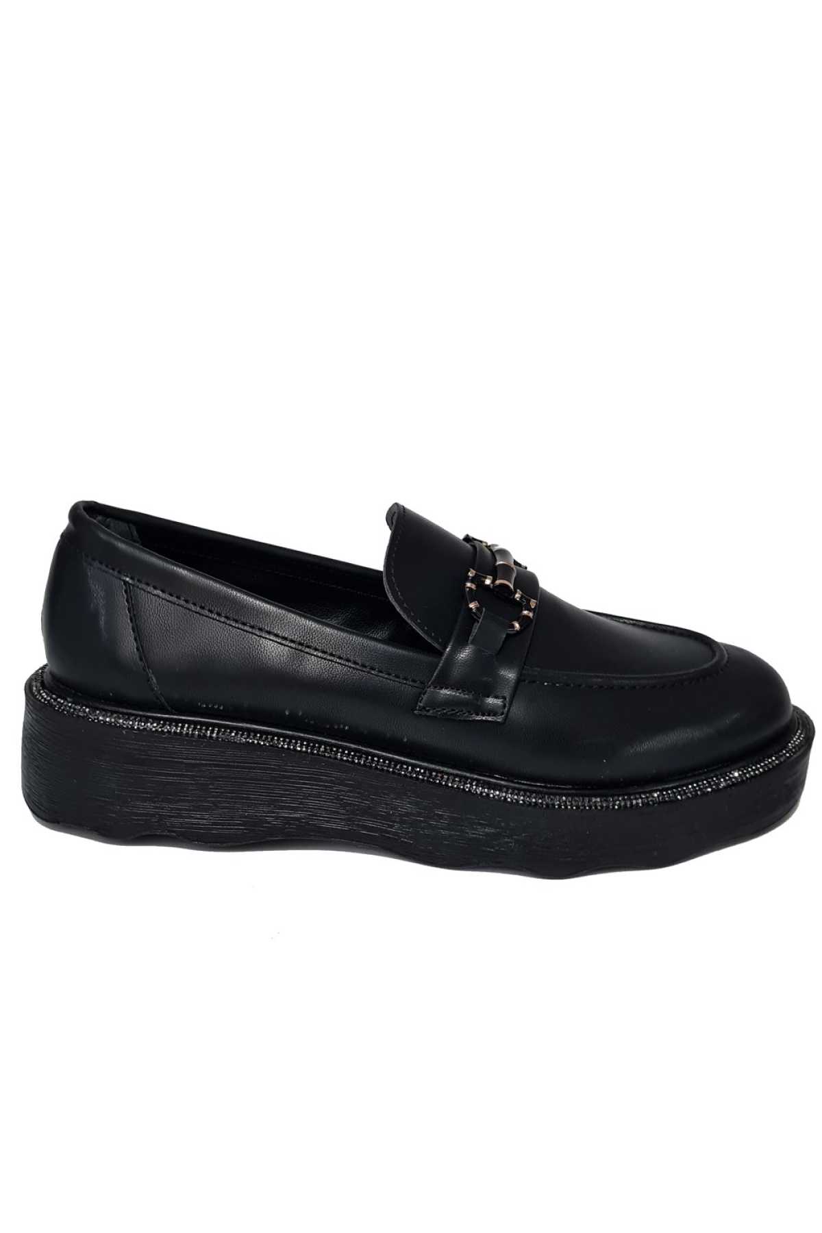 Kalın Taşlı Taban Aksesuarlı Kadın Loafer Ayakkabı 8552606-z - Görsel 3