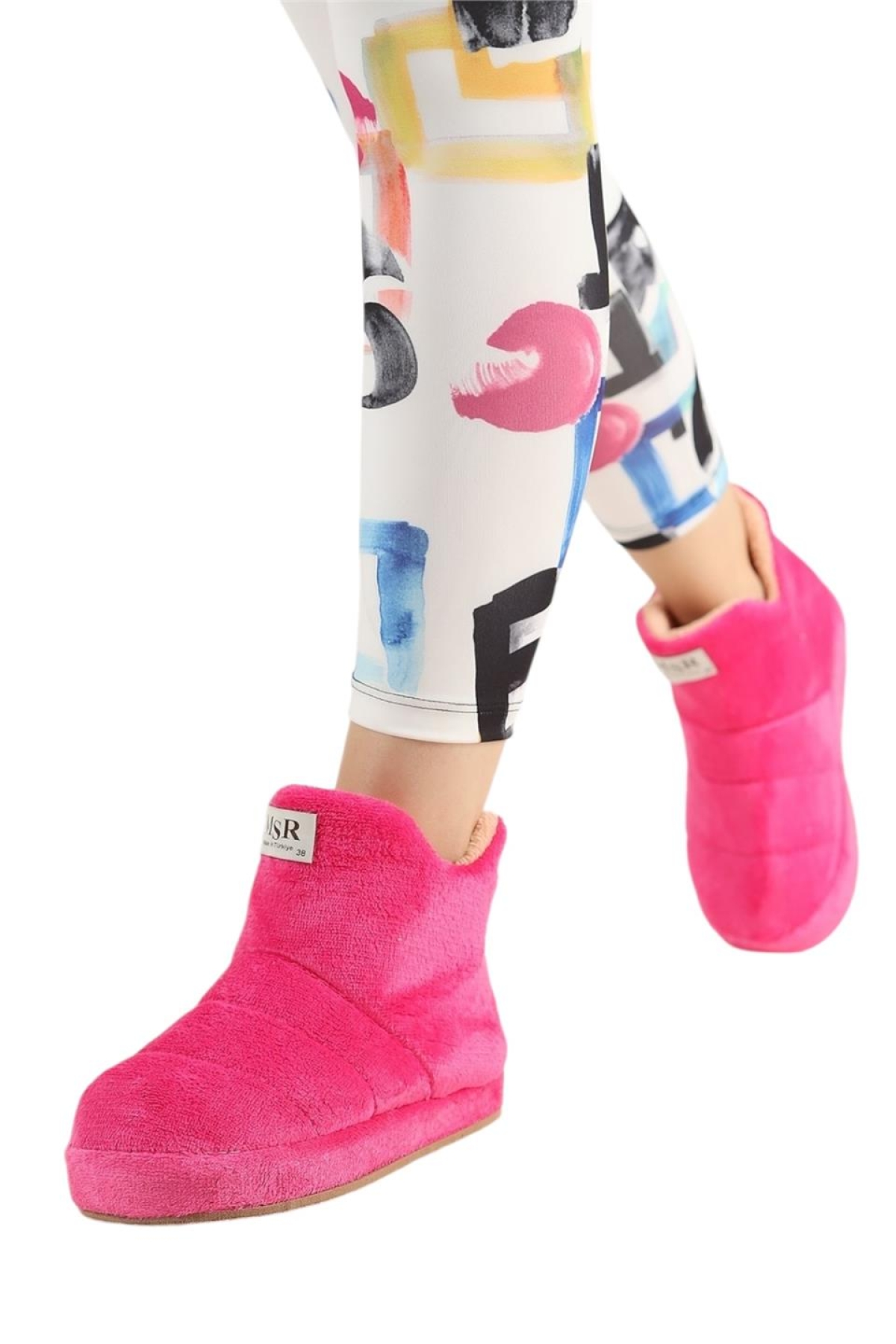 Kadın Panduf Ev Ayakkabısı Ev Botu Kalın Hafif Taban PEMBE - Görsel 2