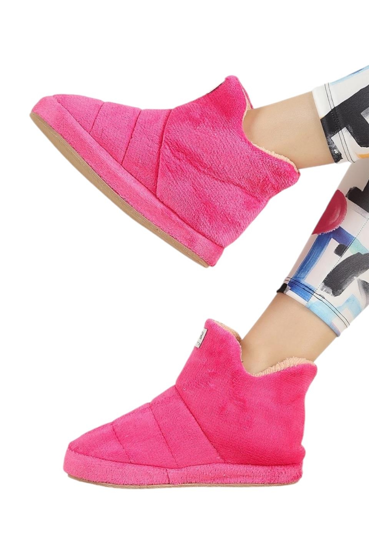 Kadın Panduf Ev Ayakkabısı Ev Botu Kalın Hafif Taban PEMBE - Görsel 3