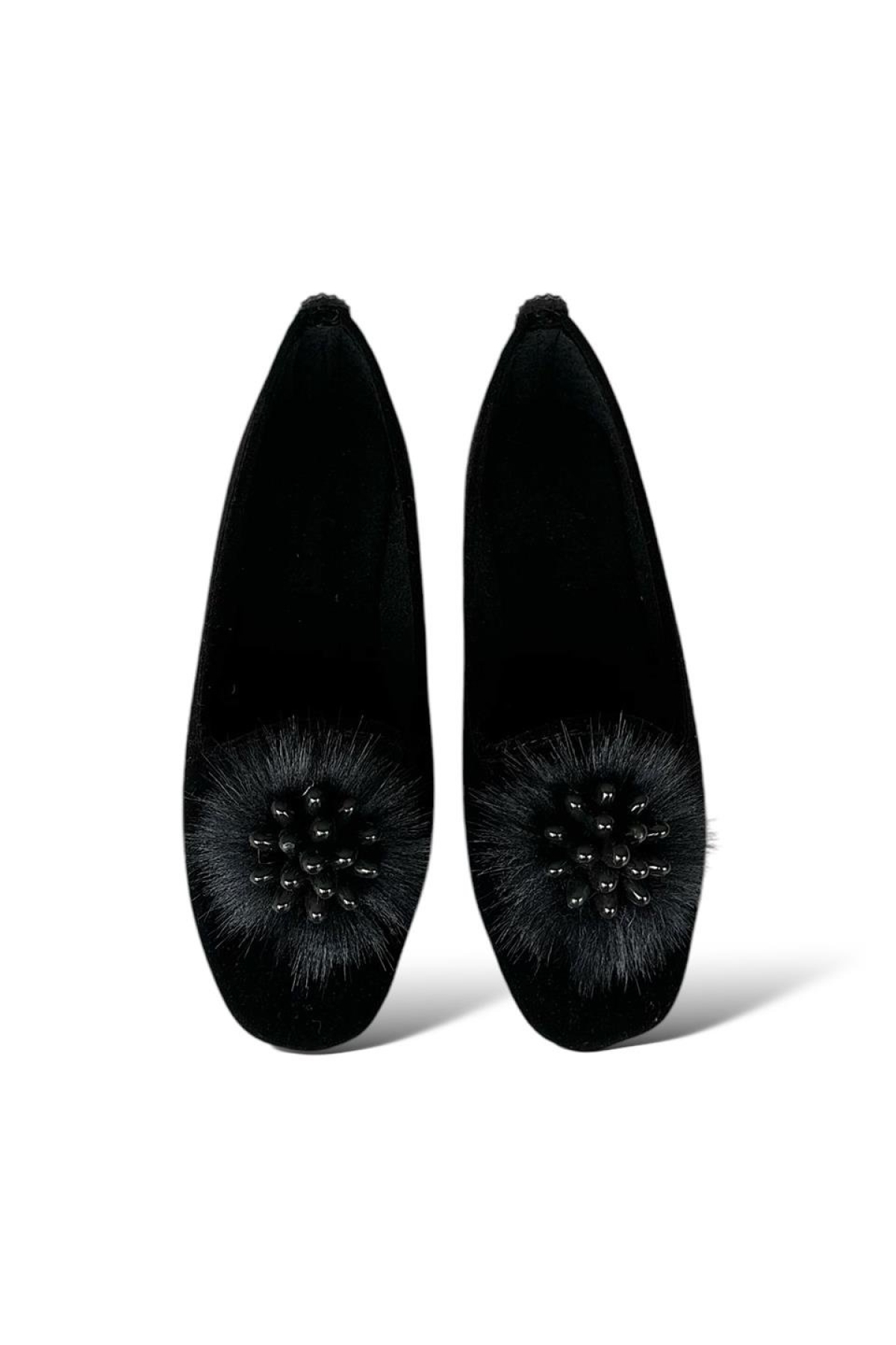 Süet Tokalı Ev Ayakkabısı Günlük Kadın Babet SİYAH - Görsel 5
