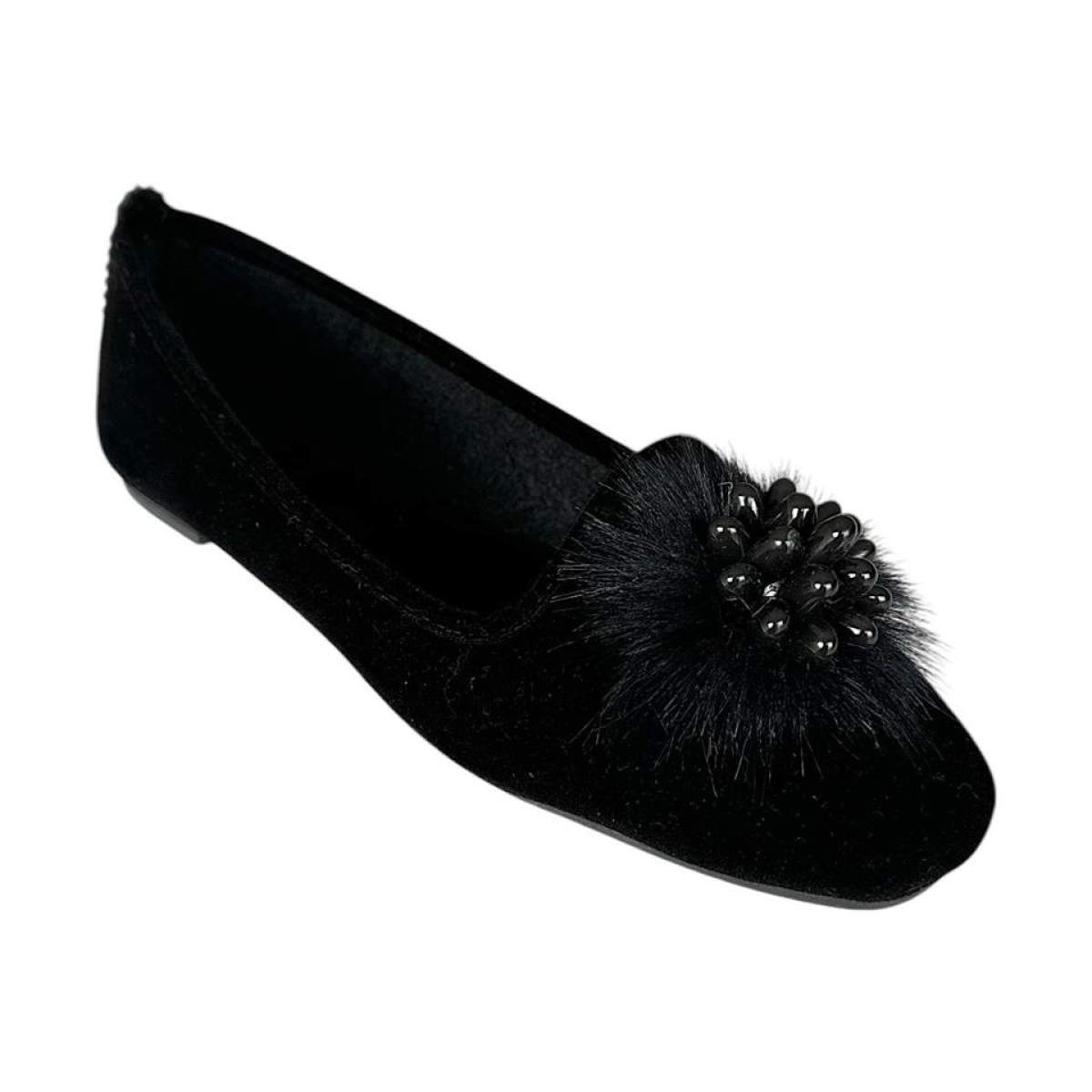 Süet Tokalı Ev Ayakkabısı Günlük Kadın Babet SİYAH - Görsel 9