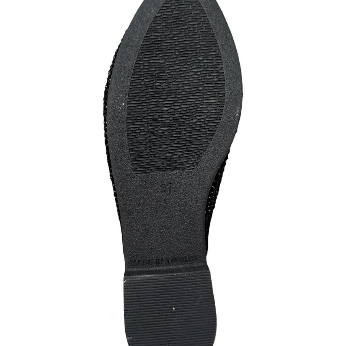 Süet Sivri Burun Taş Tasarımlı Kadın Terlik SİYAH - Görsel 9