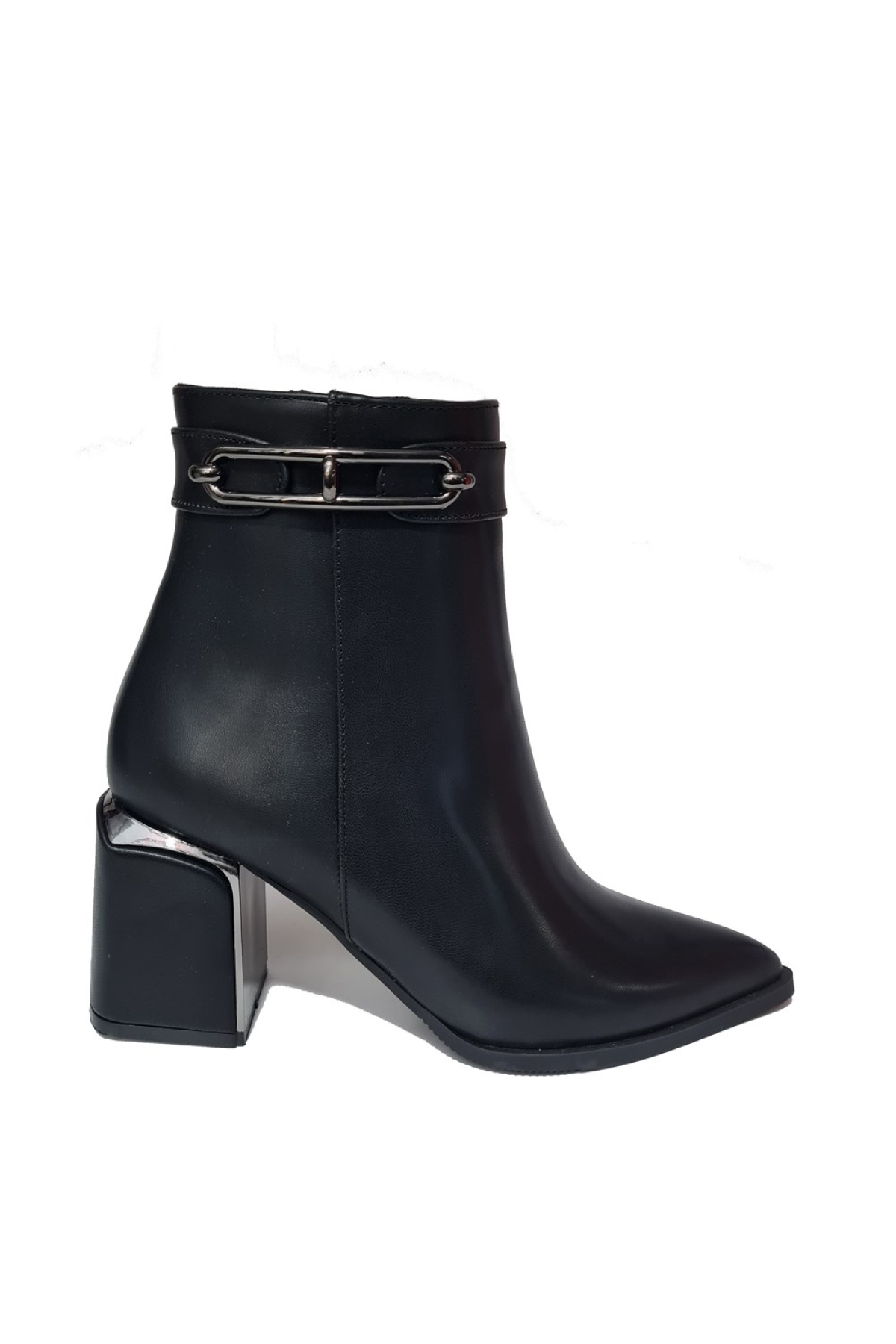 Kalın Metal Topuklu Demir Aksesuarlı Kadın Bot 573401-z - Görsel 2