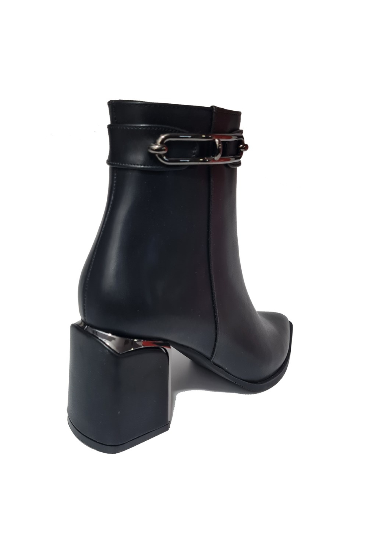 Kalın Metal Topuklu Demir Aksesuarlı Kadın Bot 573401-z - Görsel 4