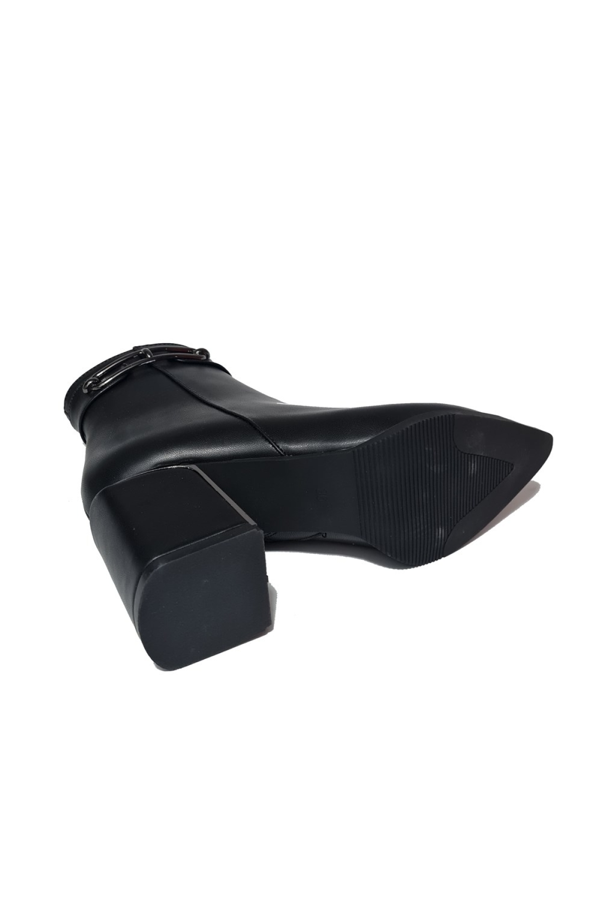 Kalın Metal Topuklu Demir Aksesuarlı Kadın Bot 573401-z - Görsel 5