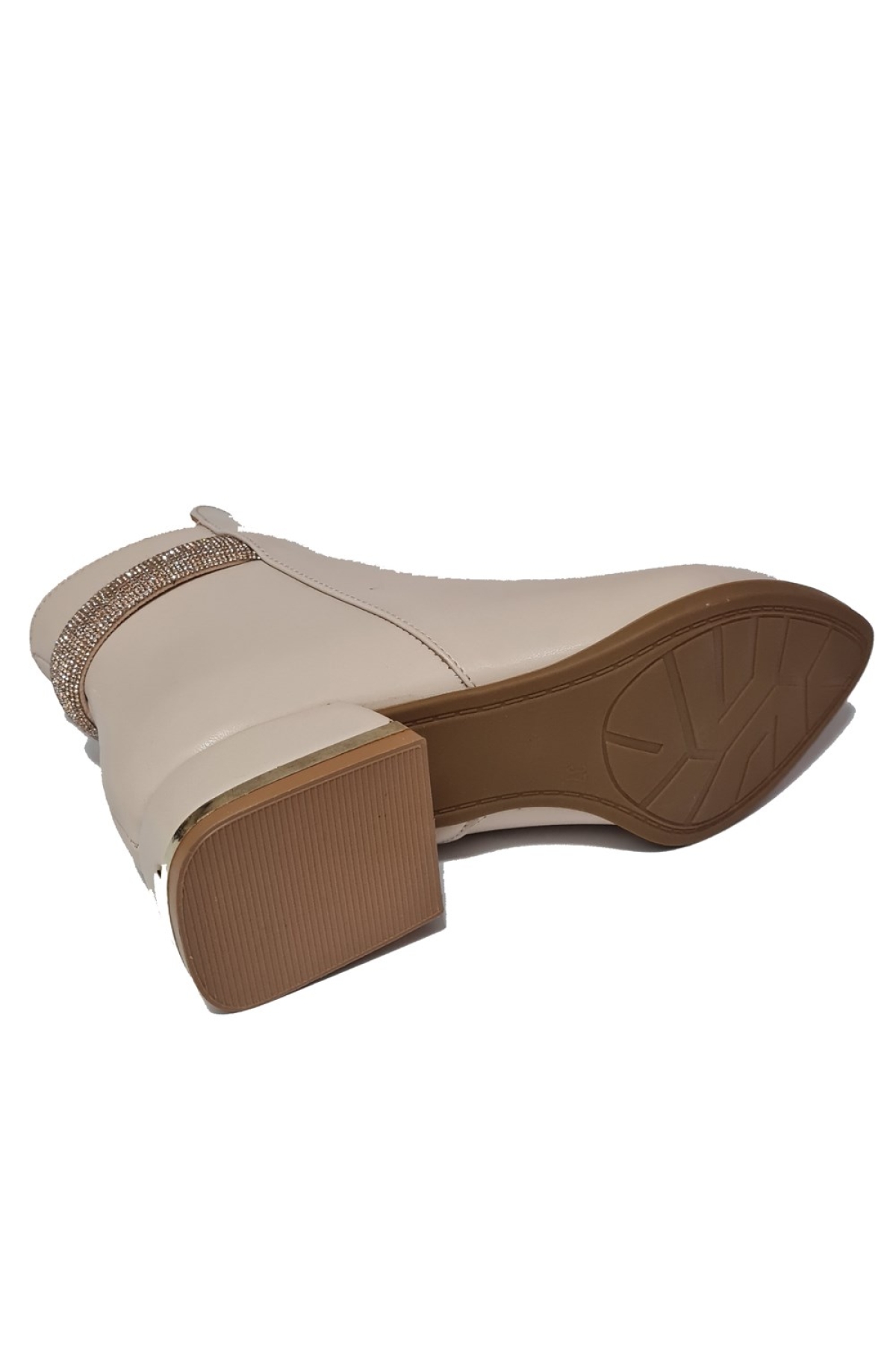 Kısa Topuklu Arkadan Taşlı Aksesuarlı Kadın Bot 573305-z - Görsel 5