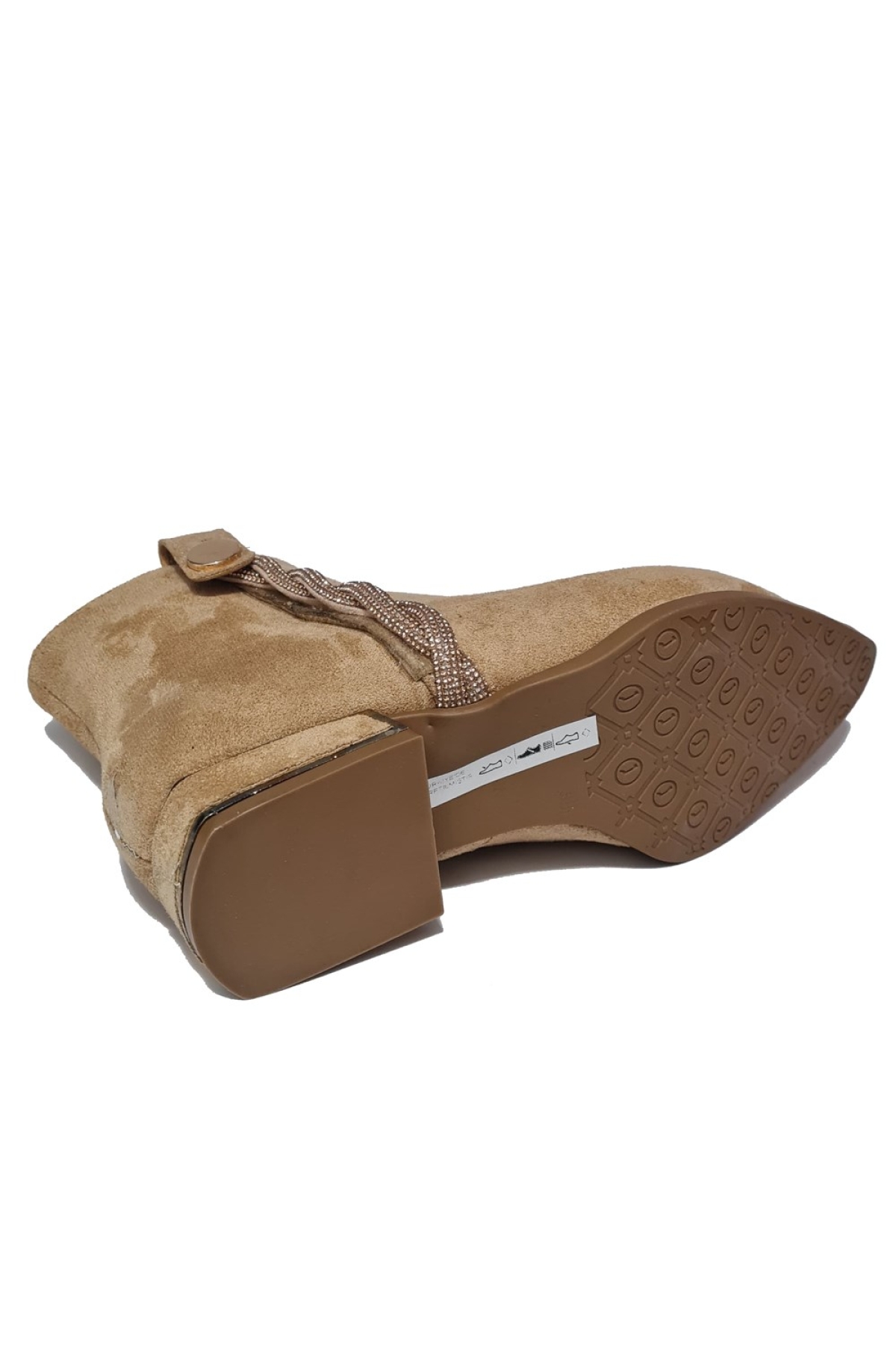 Yan Düğüm Taşlı Kısa Topuklu Kadın Bot 248119 - Görsel 5