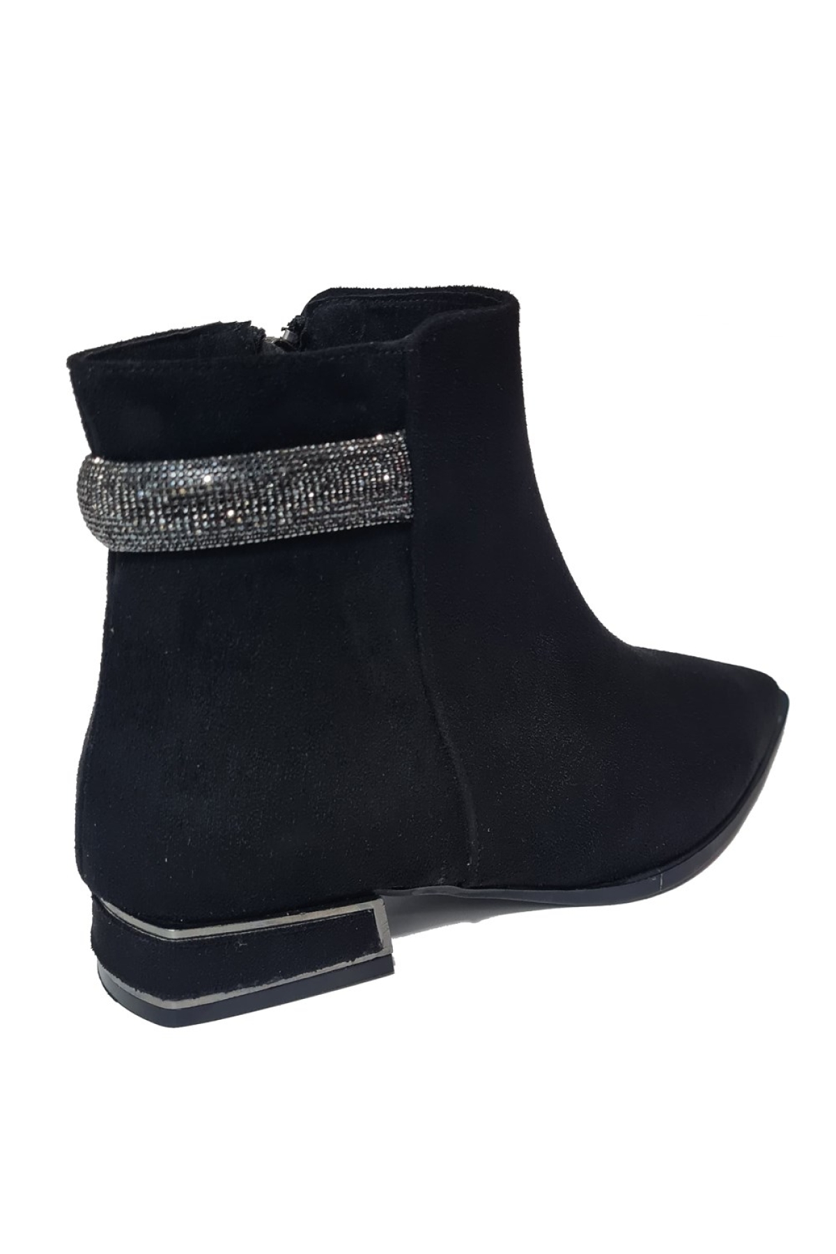 Arkaya Doğru Taşlı Kısa Topuklu Kadın Bot 248118 - Görsel 4