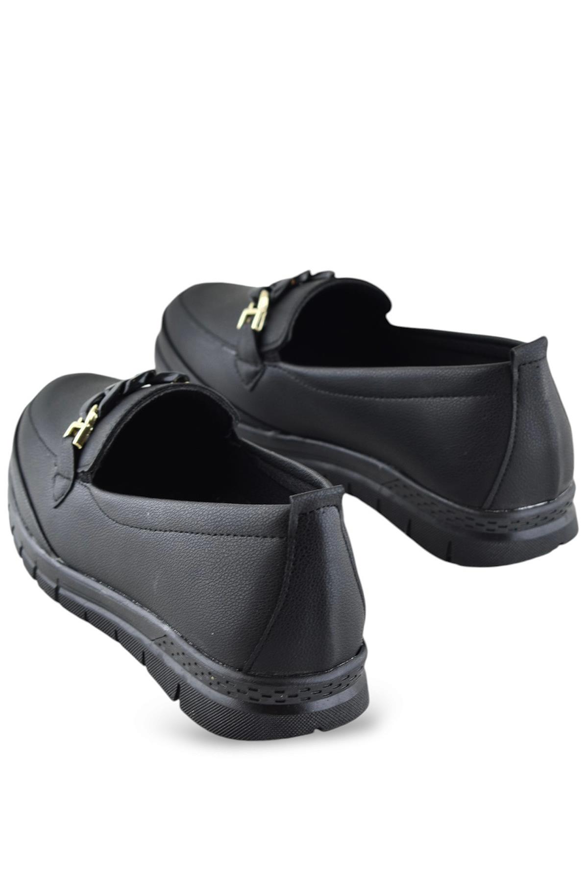 0244 Tokalı Rahat Ortopedik Taban Günlük Kadın Ayakkabı Babet Kadın Kışlık Ayakkabı - Görsel 3