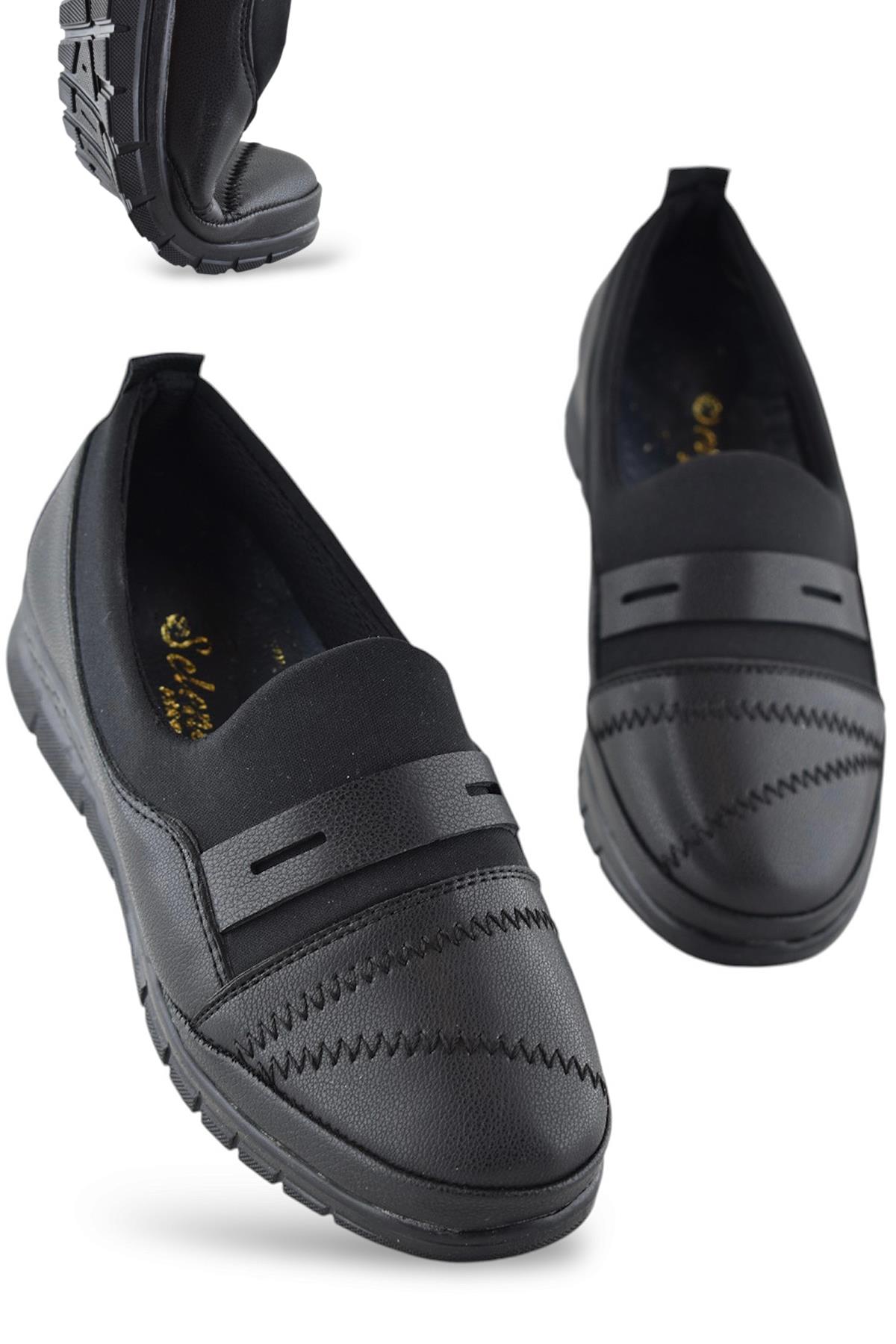 0248 Rahat Ortopedik Taban Günlük Kadın Ayakkabı Babet Kadın Kışlık Ayakkabı - Görsel 3
