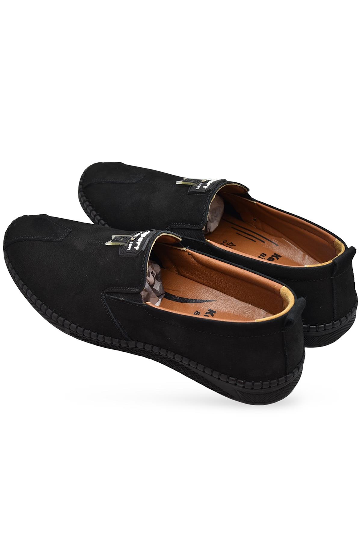 066 Tam Ortopedik Taban Hakiki Deri Nubuk Erkek Ayakkabı Günlük Erkek Ayakkabı Topuk Jelli - Görsel 6