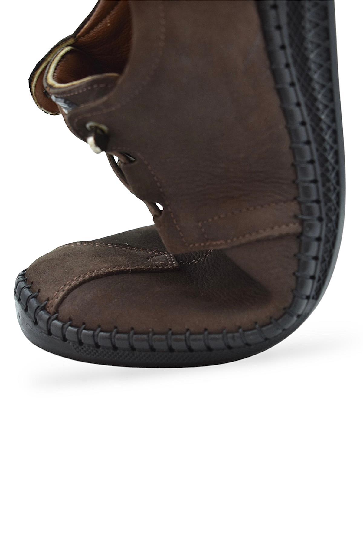 066 Tam Ortopedik Taban Hakiki Deri Nubuk Erkek Ayakkabı Günlük Erkek Ayakkabı Topuk Jelli - Görsel 7