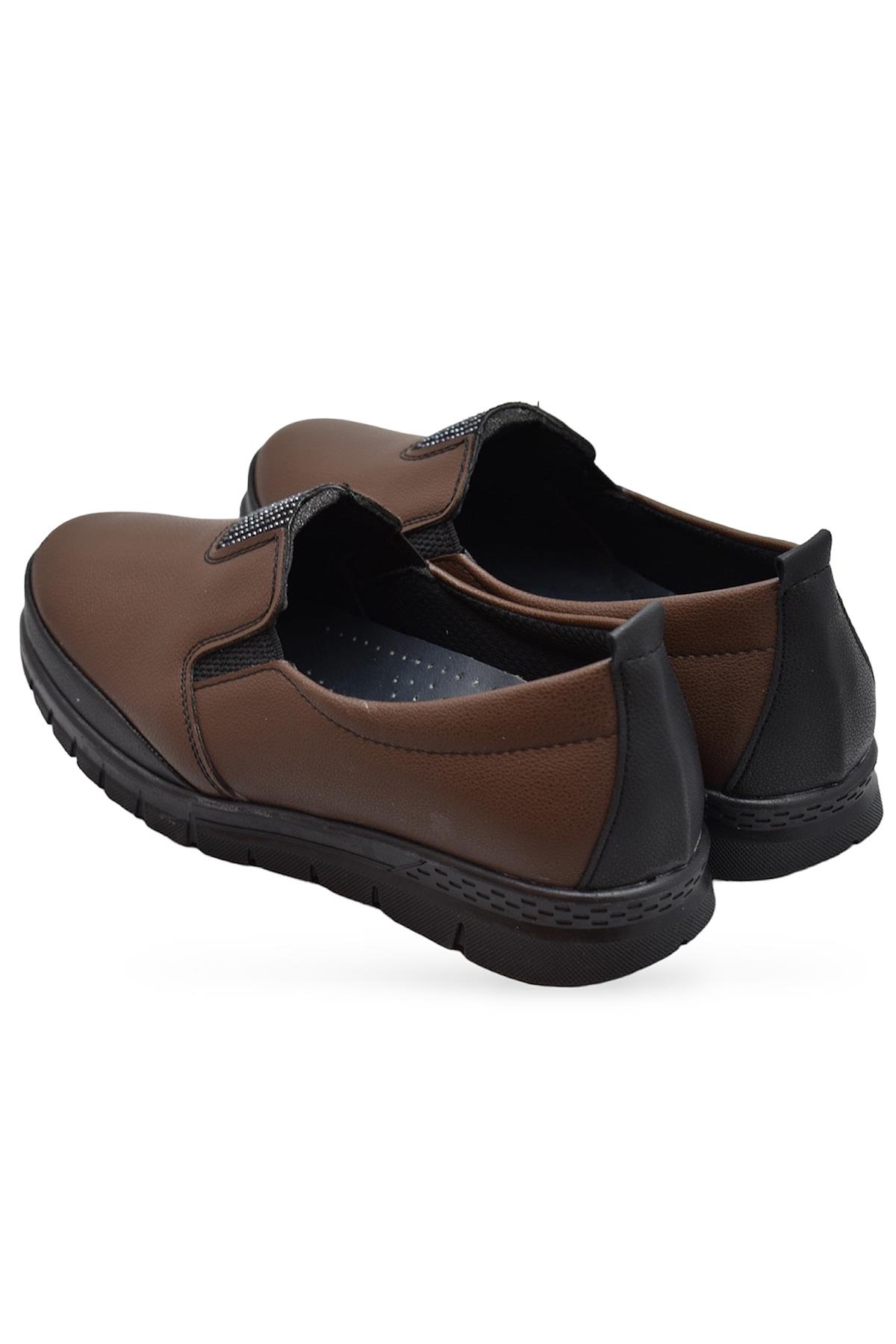0240 Taşlı Rahat Ortopedik Taban Günlük Kadın Ayakkabı Babet Kadın Kışlık Ayakkabı - Görsel 4