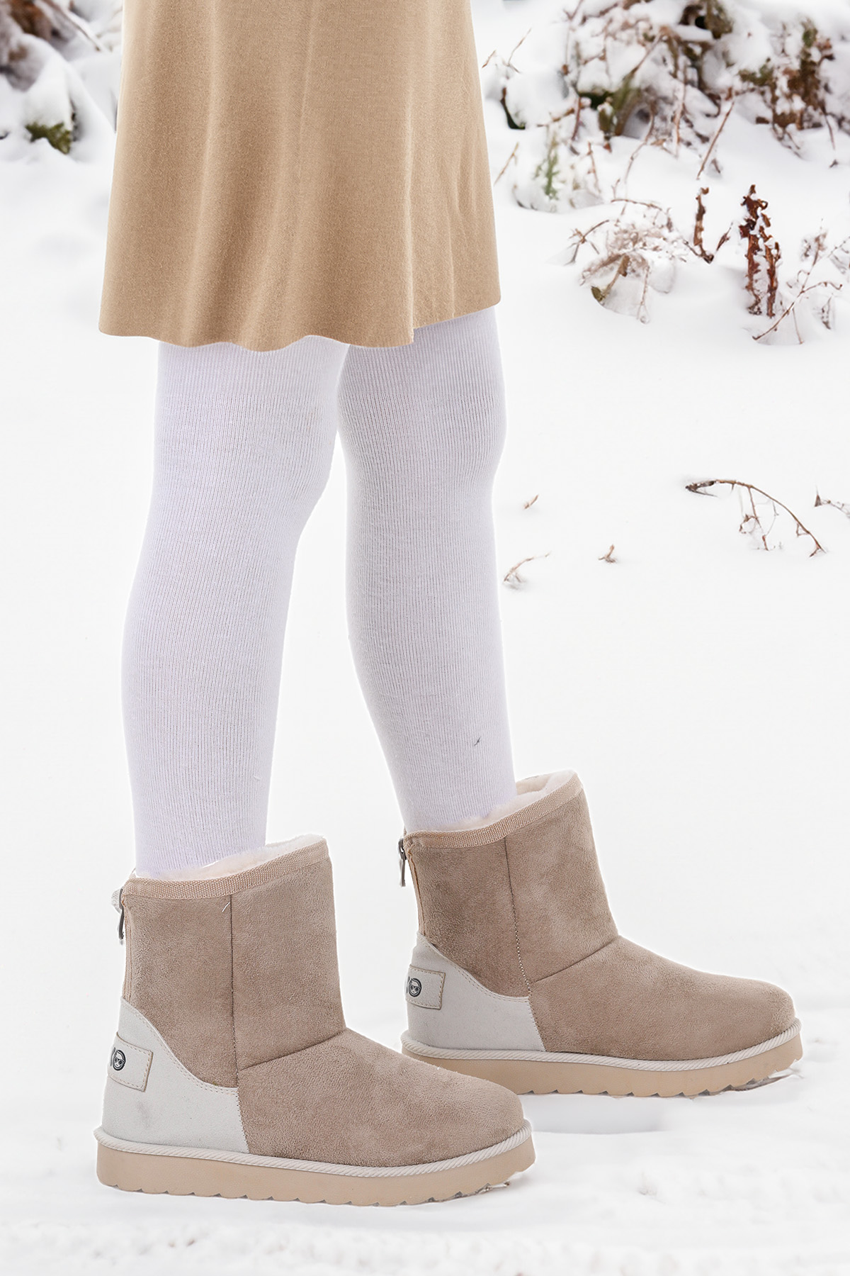 Jessy Fermuarlı Kız Çocuk Bot Bej - Görsel 2