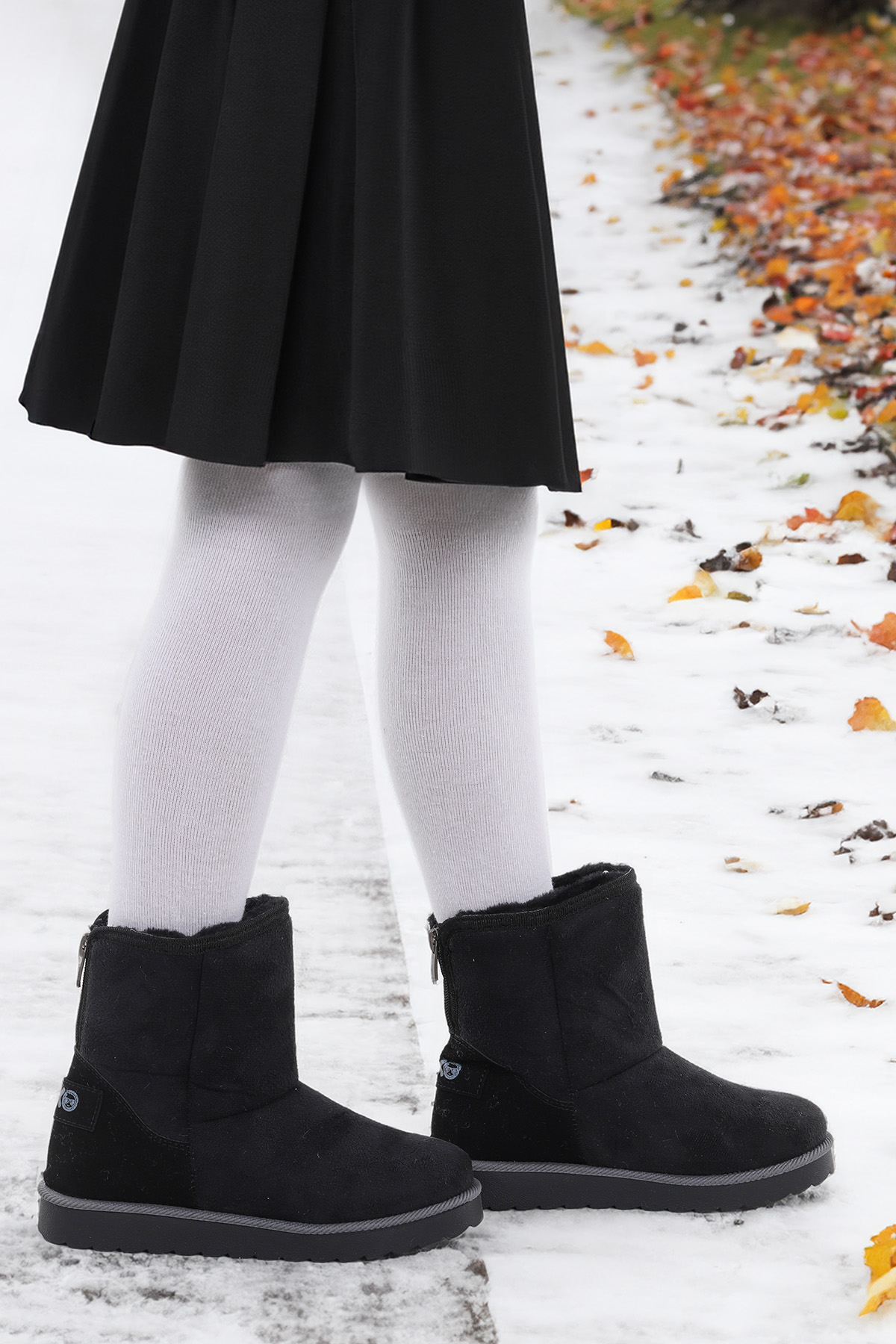 Jessy Fermuarlı Kız Çocuk Bot Siyah - Görsel 2