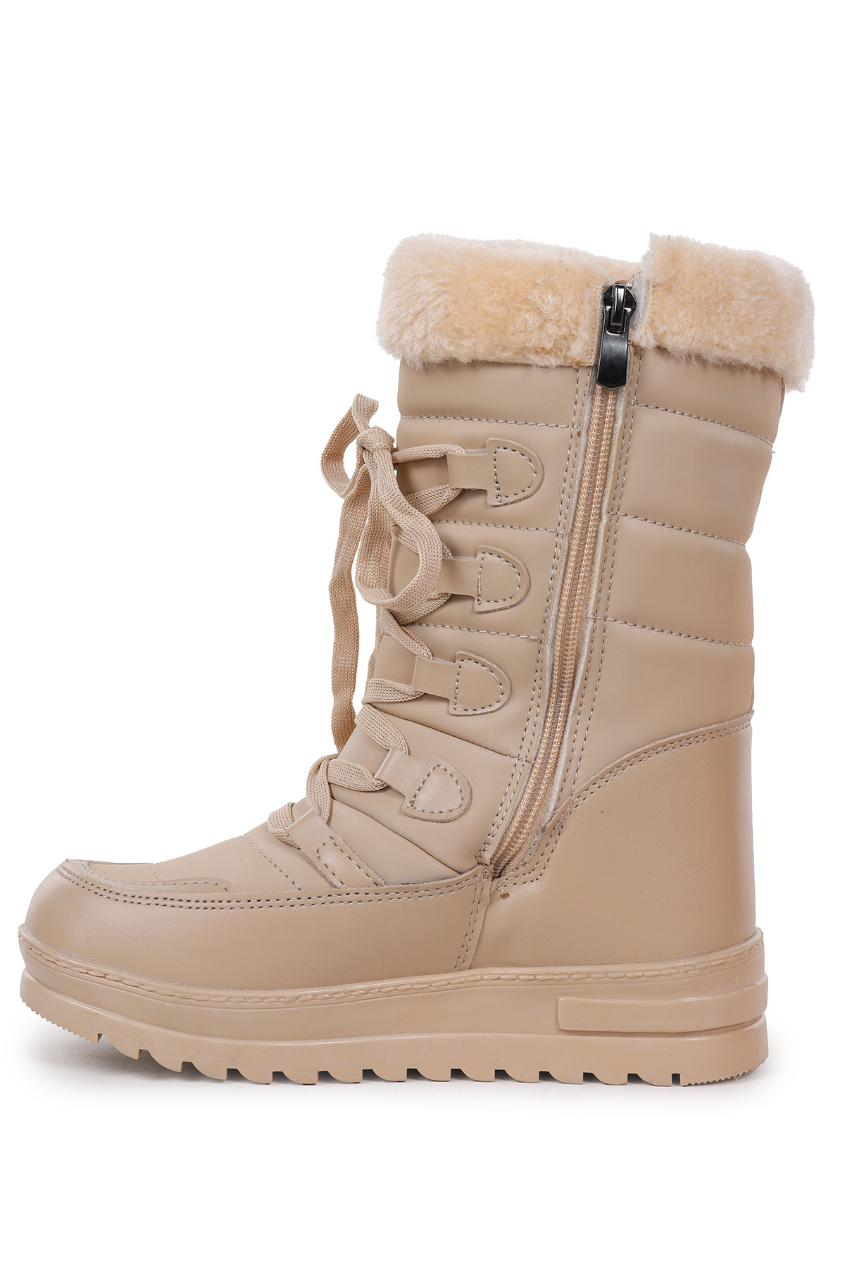 Deco İçi Termal Kürklü Kız Çocuk Kar Botu Ayakkabı Ten - Görsel 6