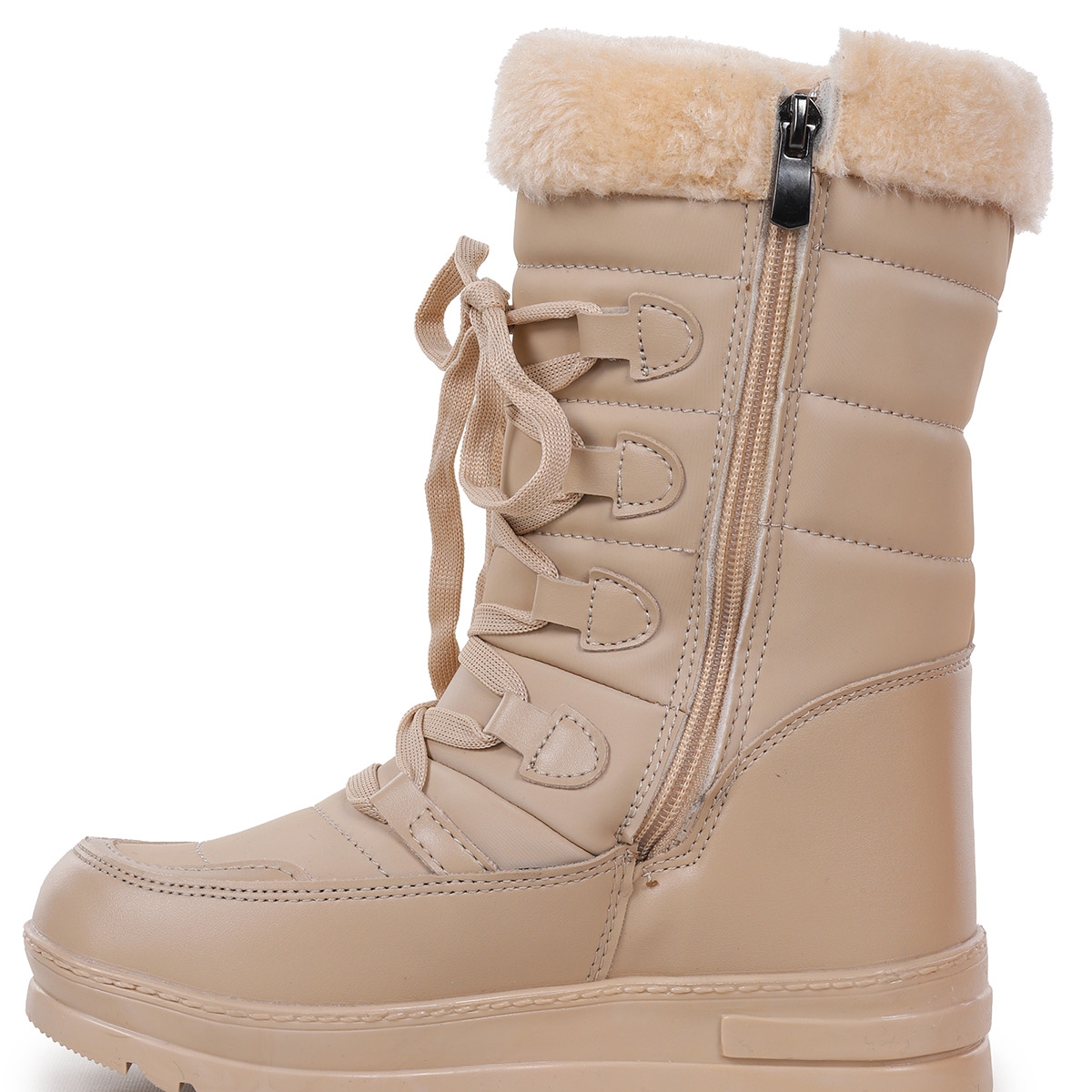 Deco İçi Termal Kürklü Kız Çocuk Kar Botu Ayakkabı Ten - Görsel 9