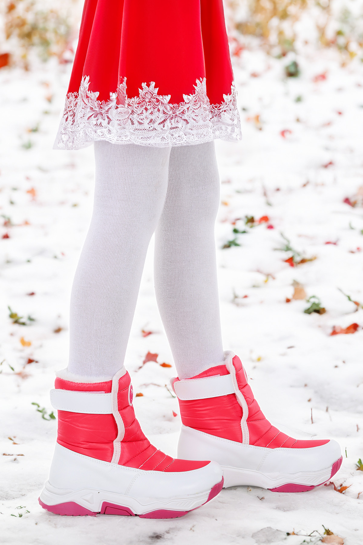 Monny Cırtlı Kız Çocuk Kar Botu Fuşya - Görsel 2