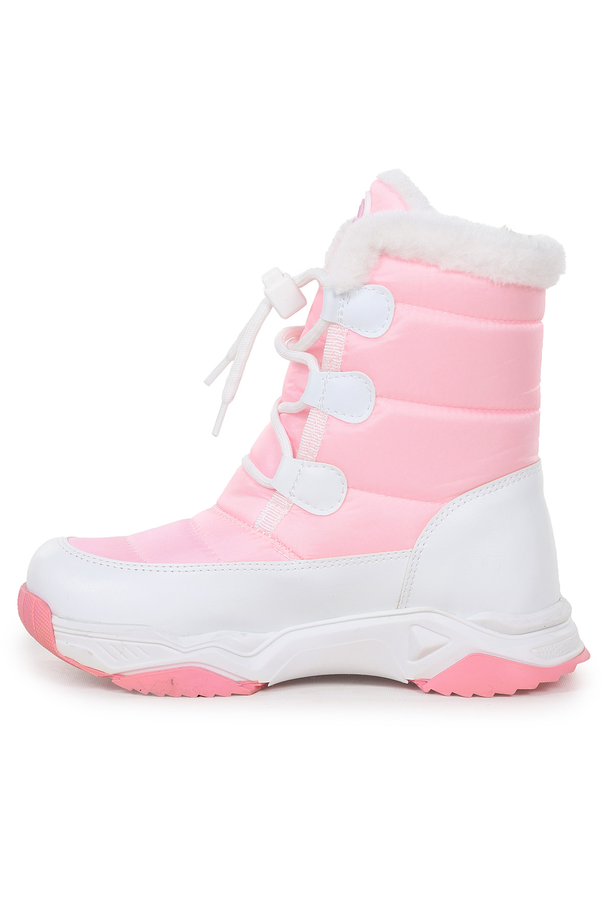 Alison Bağcıklı Kız Çocuk Kar Botu Pembe - Beyaz - Görsel 5