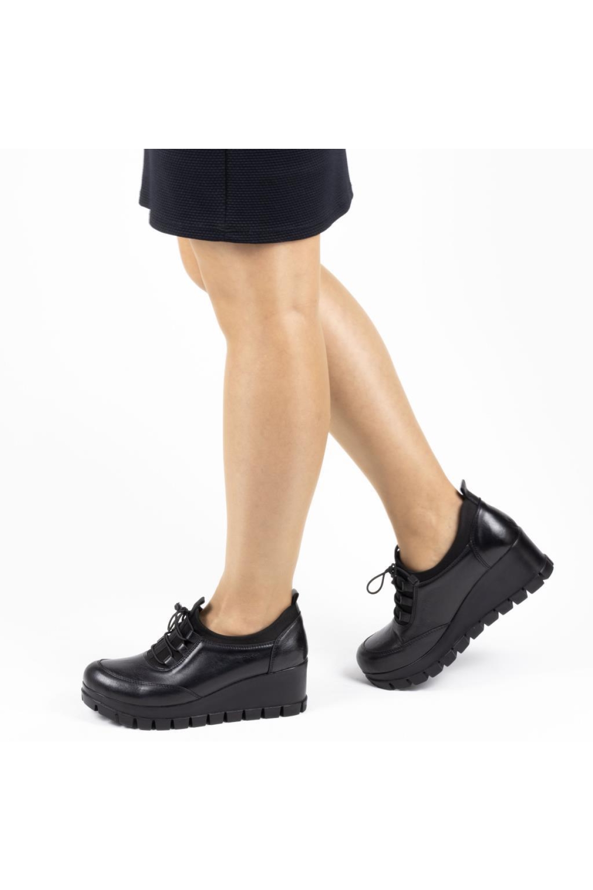 Ahd 8082 Hakiki Deri Dolgu Topuk Kadın Günlük Ayakkabı - Görsel 3