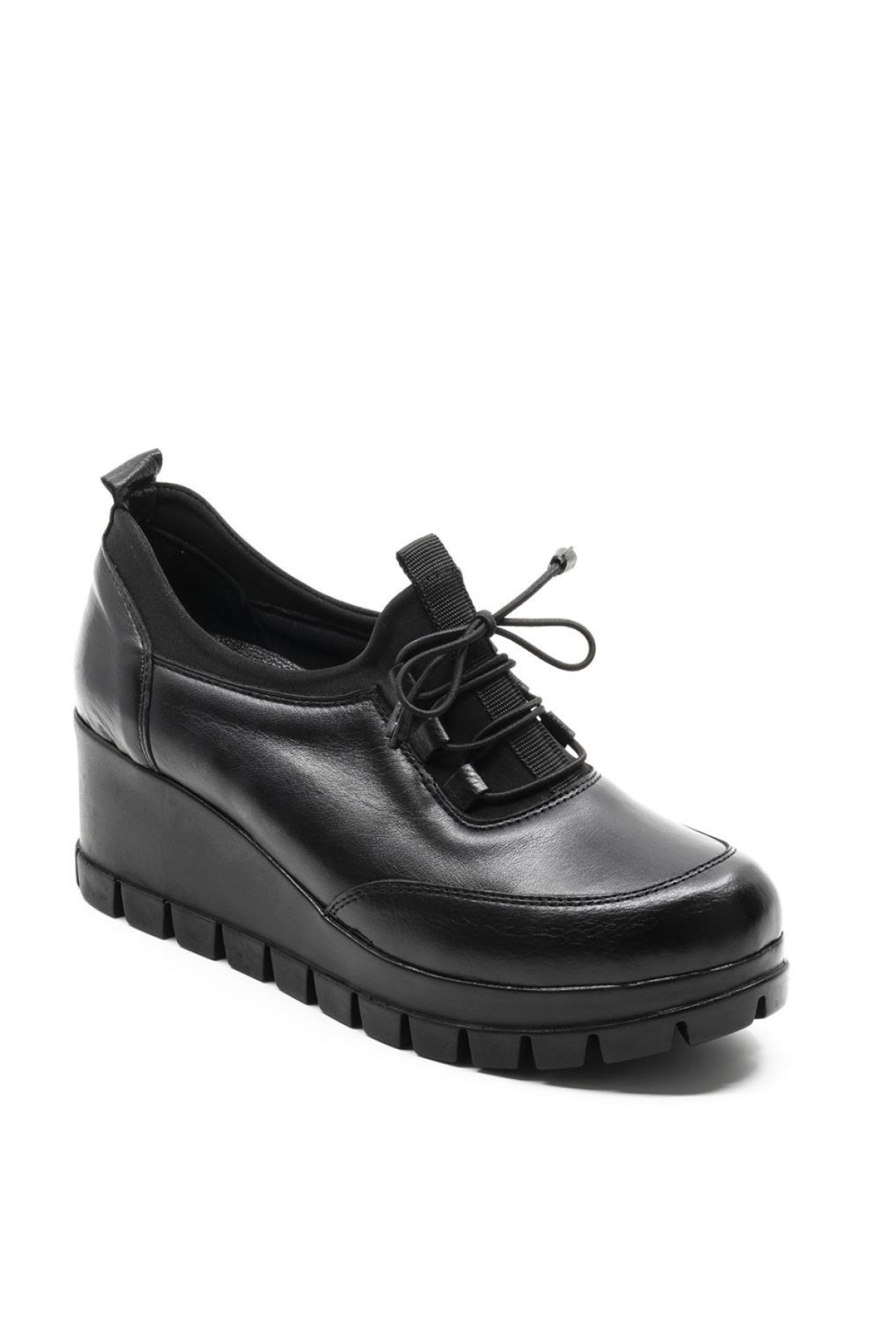 Ahd 8082 Hakiki Deri Dolgu Topuk Kadın Günlük Ayakkabı - Görsel 4