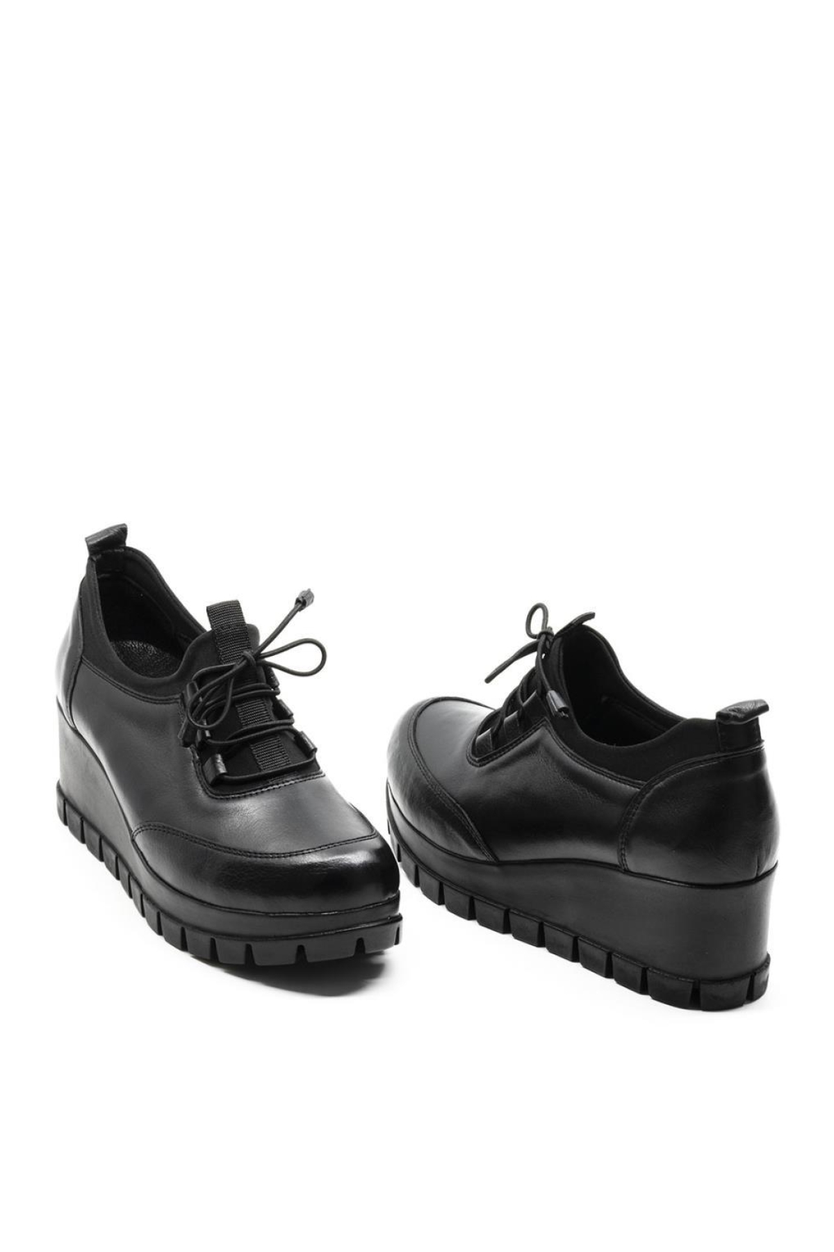 Ahd 8082 Hakiki Deri Dolgu Topuk Kadın Günlük Ayakkabı - Görsel 5