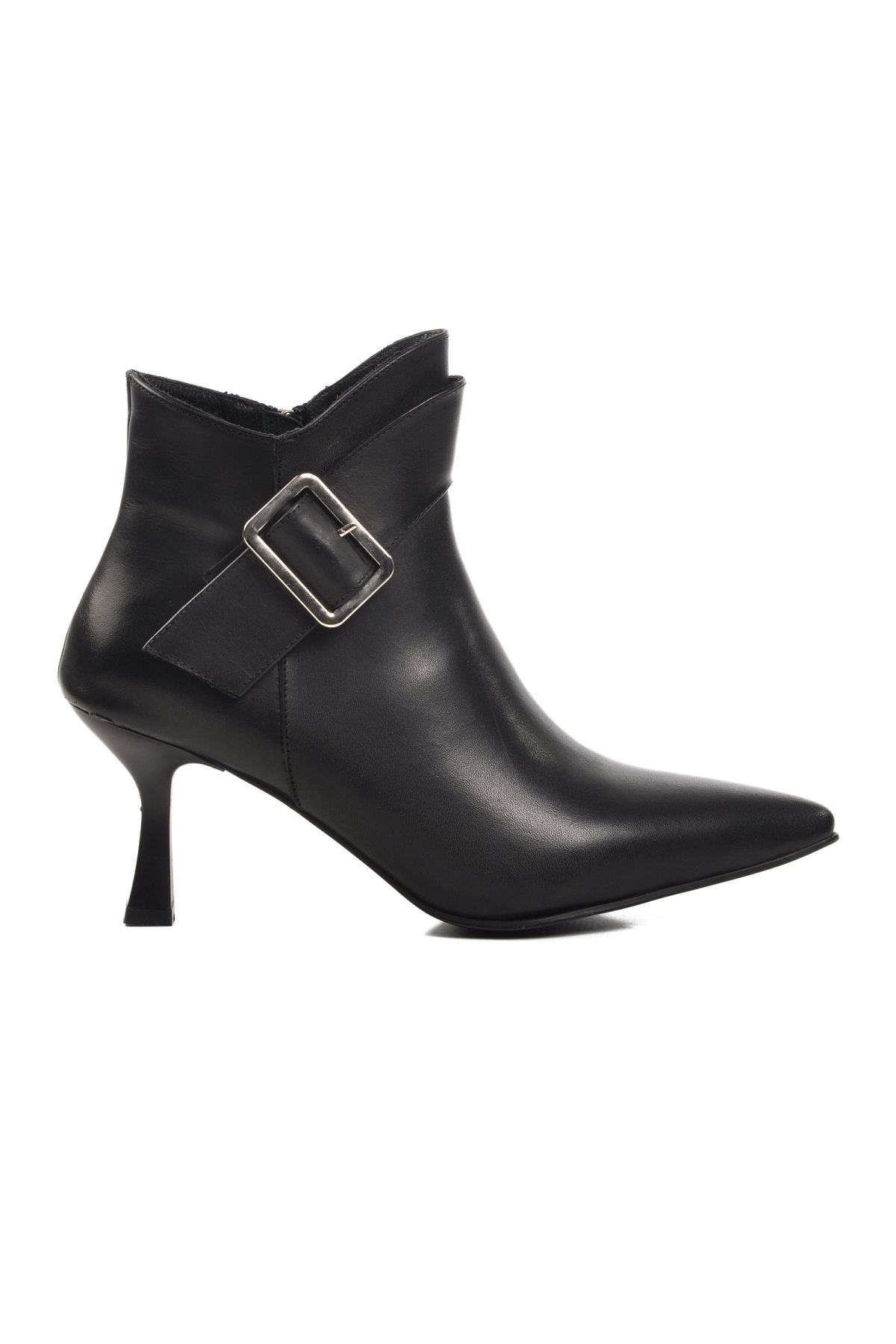 DS-90 Siyah İçi Polarlı Hakiki Deri Kadın Topuklu Bot - Görsel 2