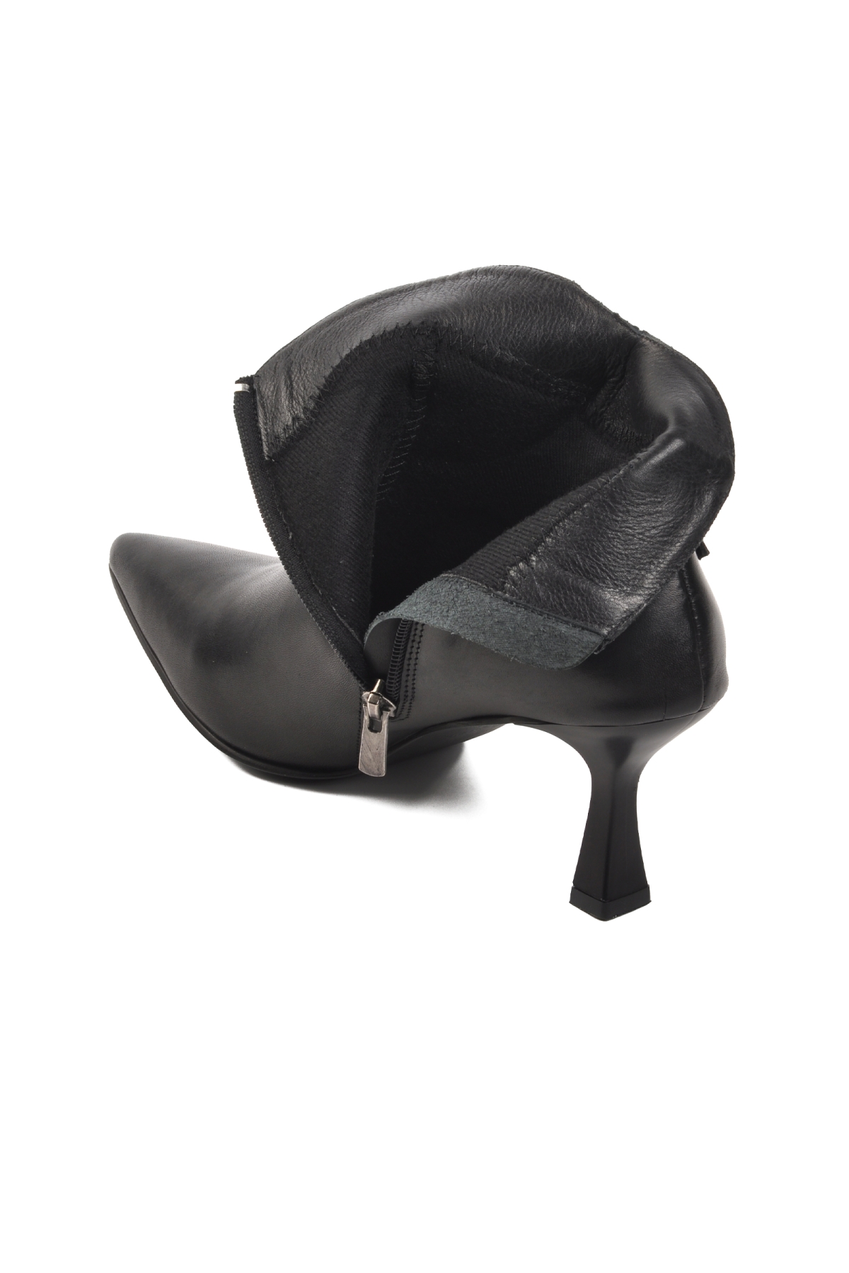 DS-90 Siyah İçi Polarlı Hakiki Deri Kadın Topuklu Bot - Görsel 5