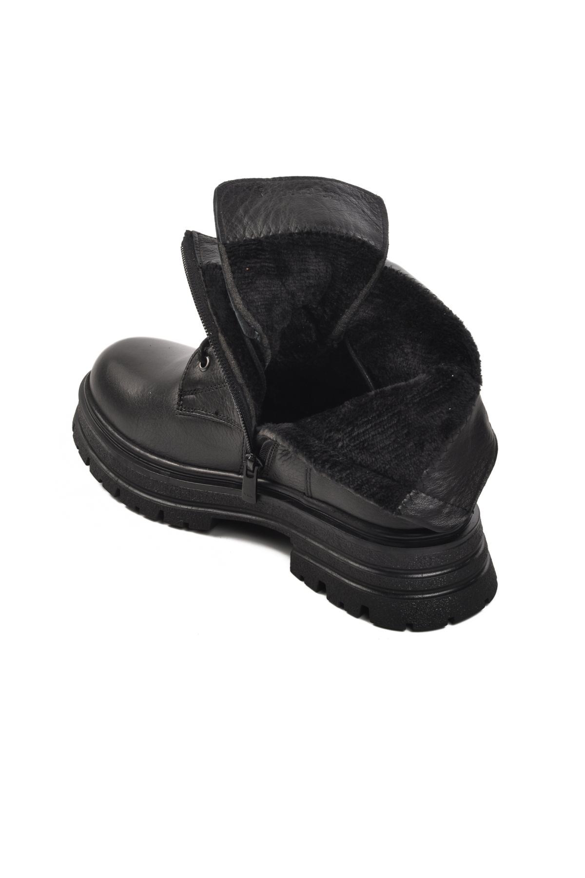 9814 Siyah İçi Kürklü Hakiki Deri Kadın Bot - Görsel 5