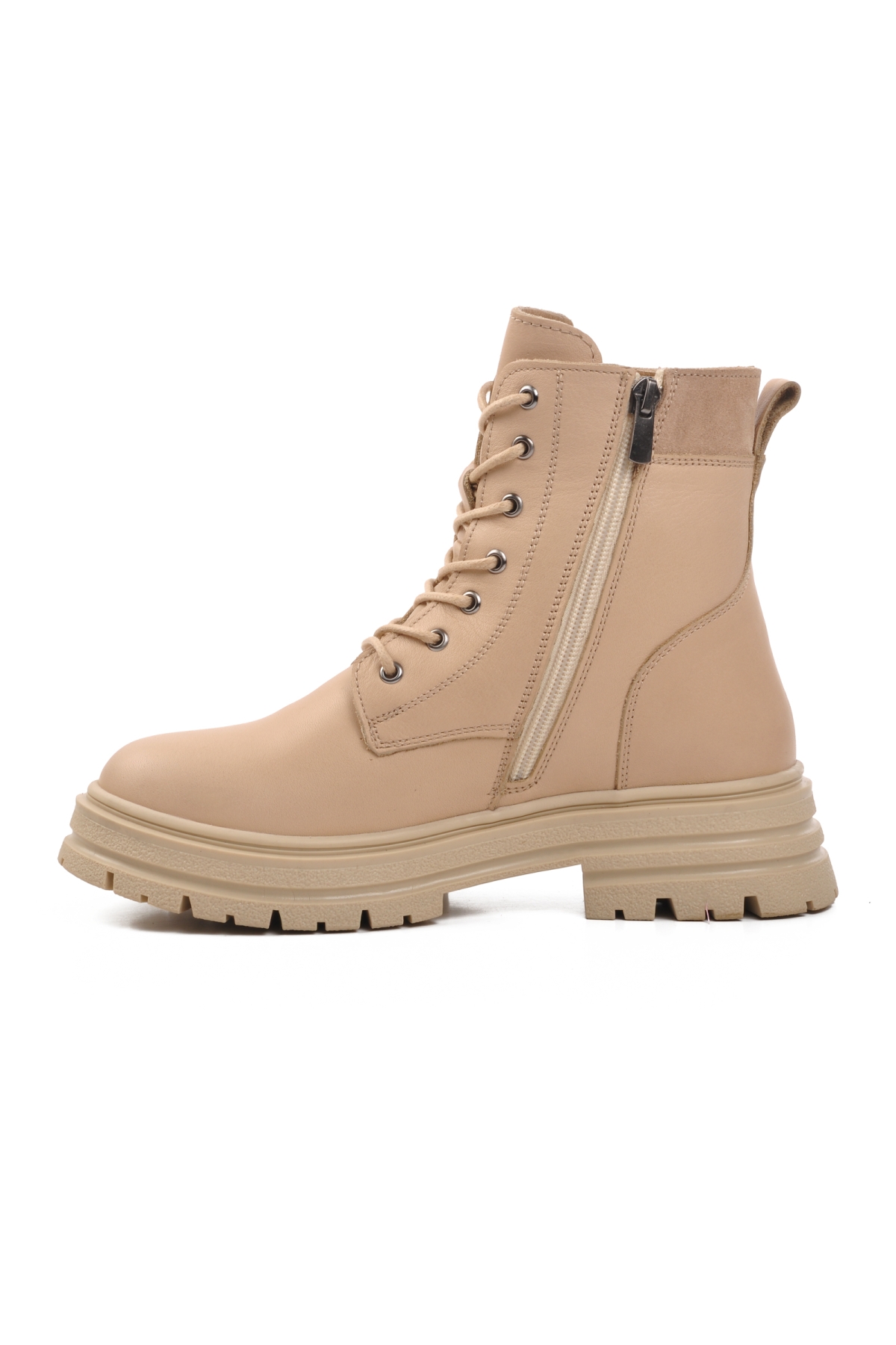 9814 Bej İçi Kürklü Hakiki Deri Kadın Bot - Görsel 3