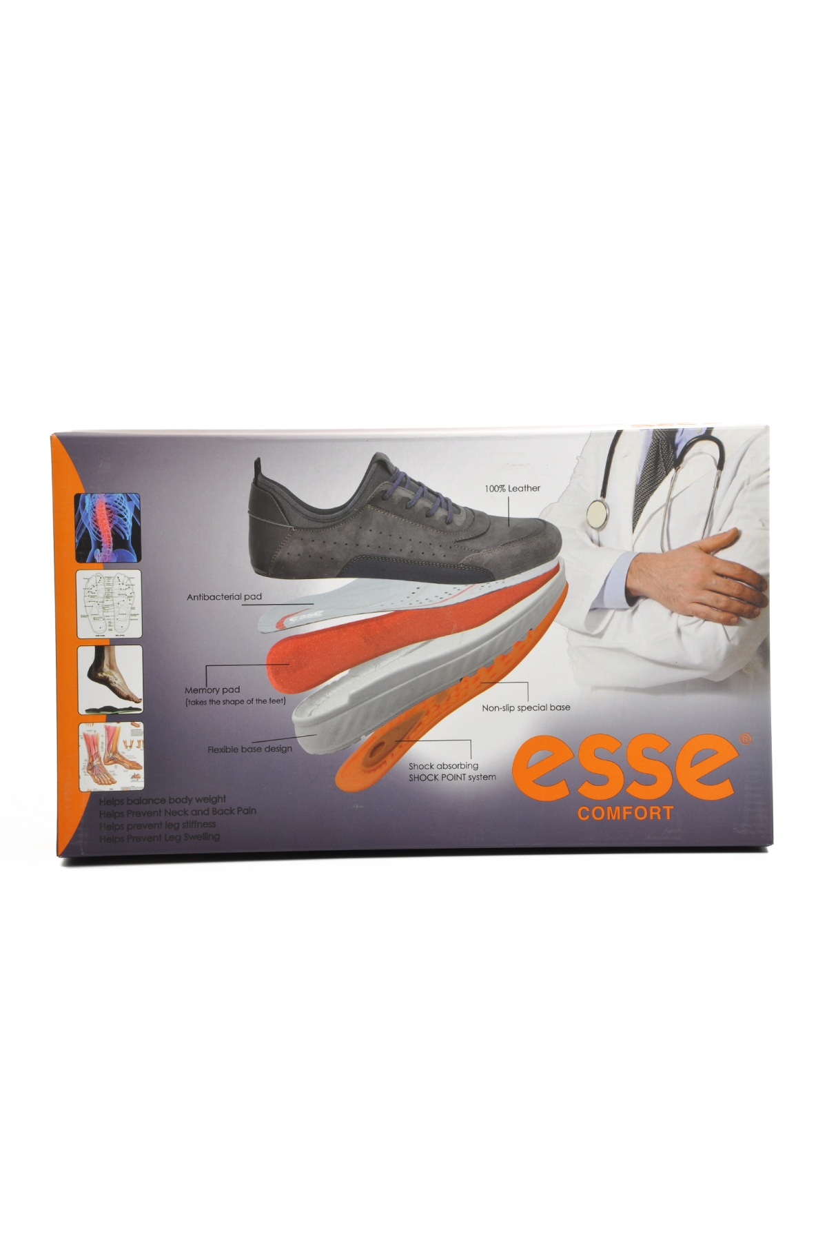 6220 Esse Antrasit Hakiki Deri Ortopedik Erkek Günlük Ayakkabı - Görsel 3