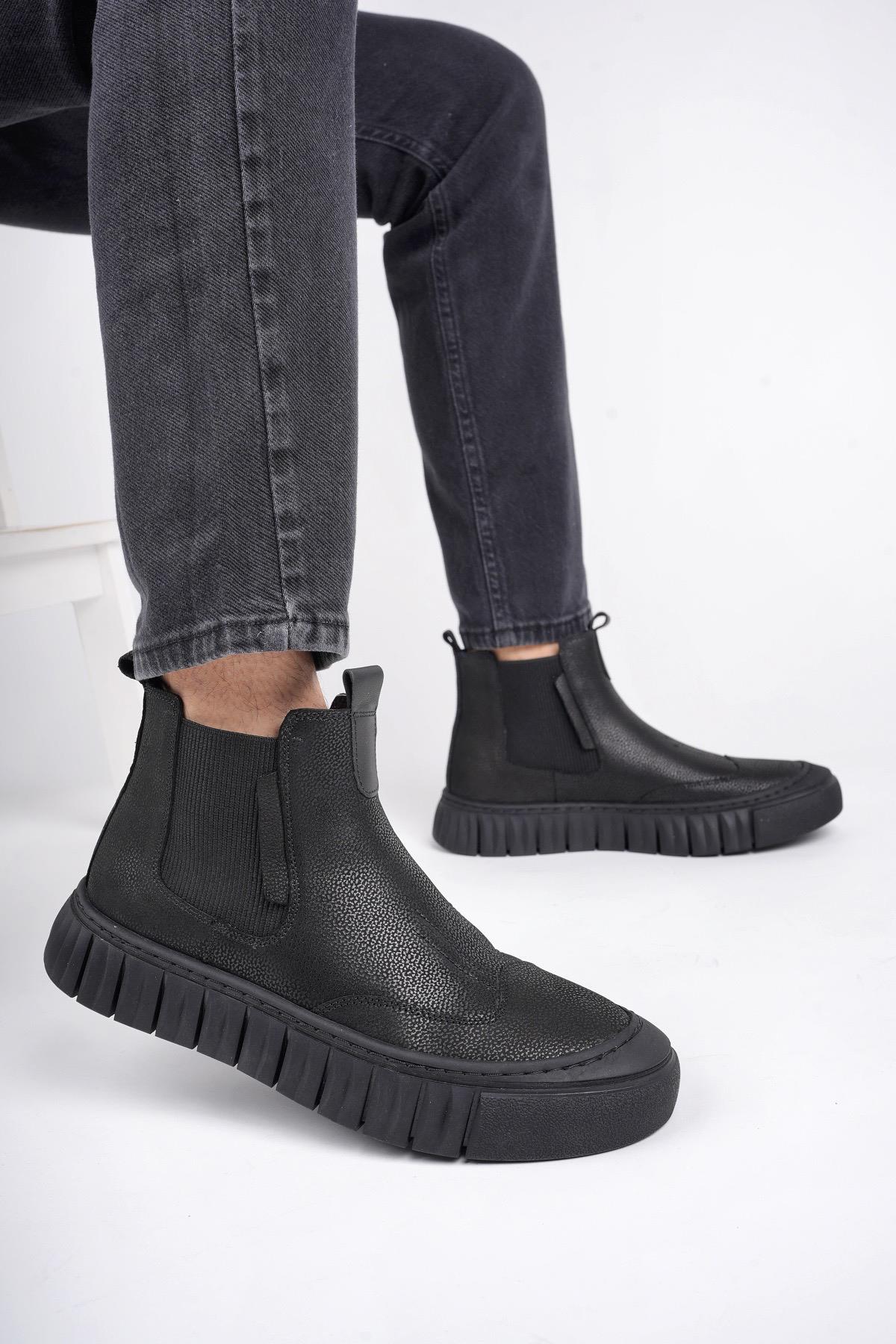 RUSH Garantili Hakiki Deri Kalın Taban Erkek Casual Bot - Görsel 2