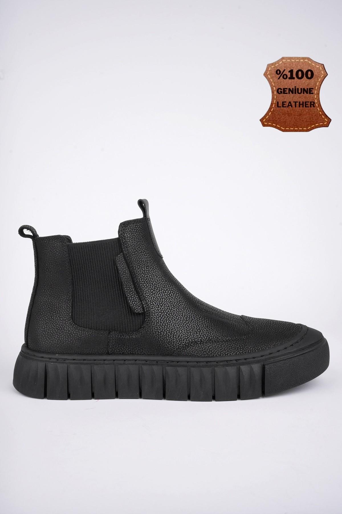 RUSH Garantili Hakiki Deri Kalın Taban Erkek Casual Bot - Görsel 6